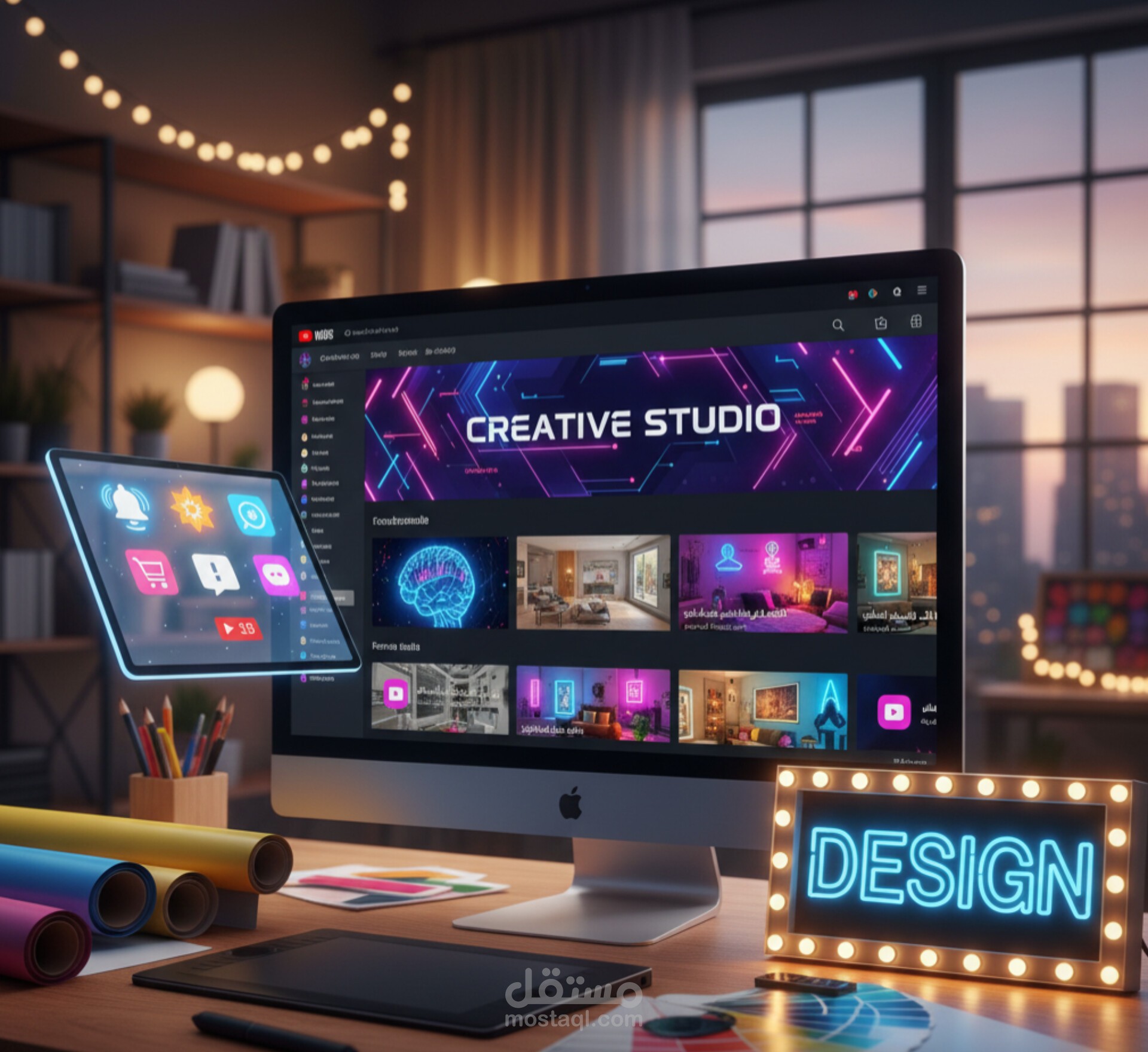 مصمم إشعارات و ديكورات و إعلانات و صور لقنوات اليوتيوب