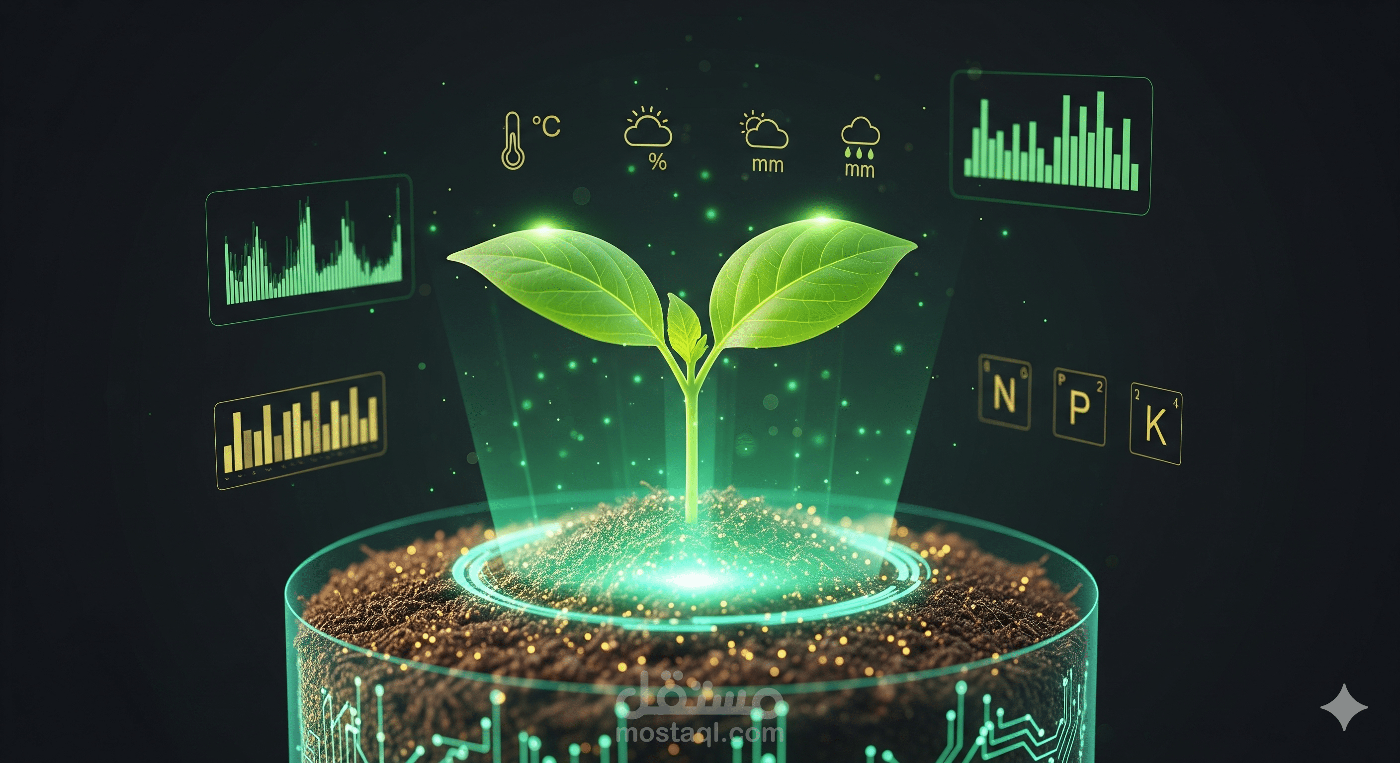 نظام ذكاء اصطناعي لتوصية المحاصيل الزراعية بناءً على خصائص التربة والمناخ