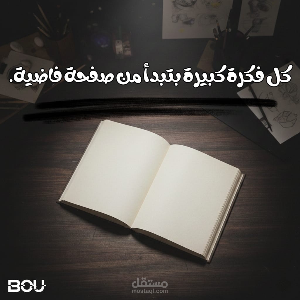 تصميم بوستر مفاهيمي (Conceptual Design) يجسد بداية العملية الإبداعية