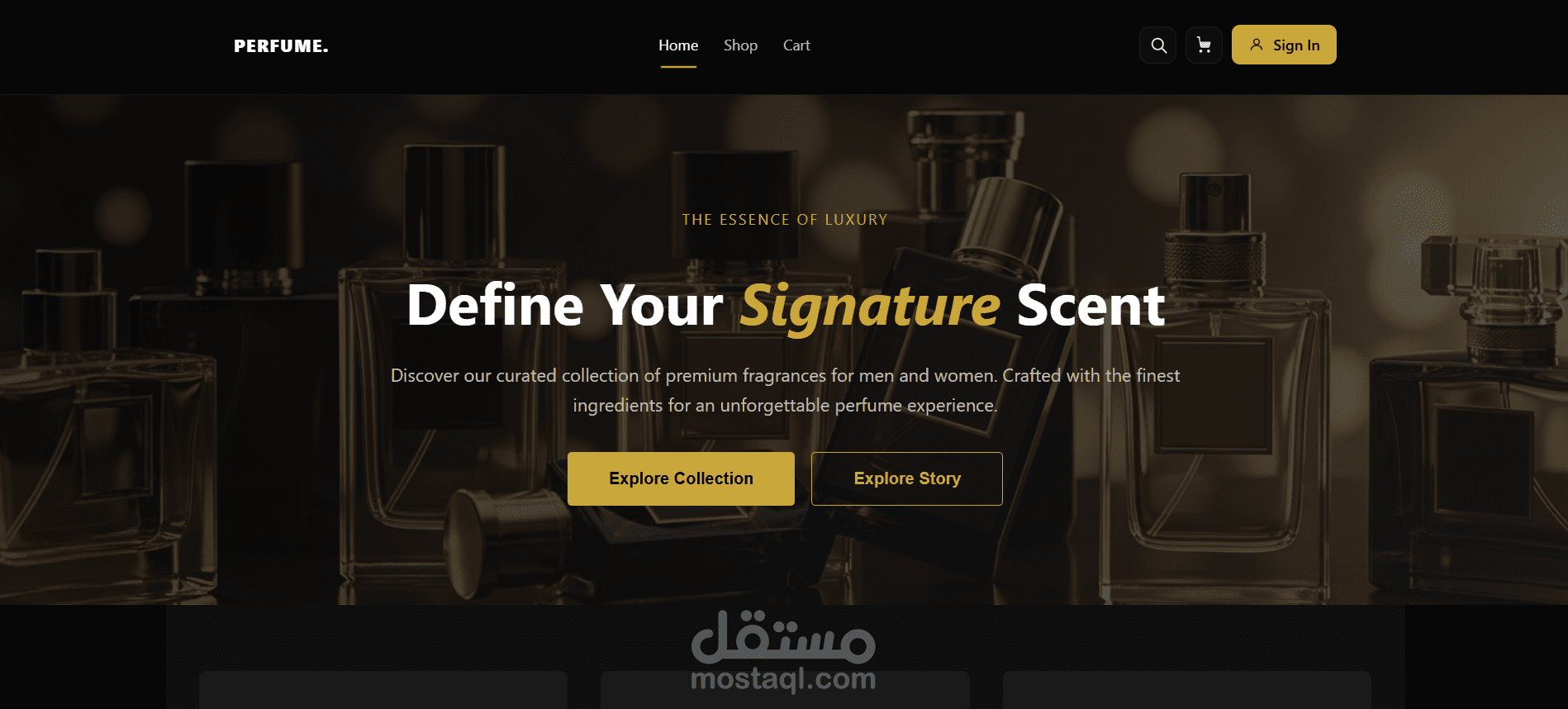 منصة Purfume – متجر إلكتروني لبيع العطور (Angular)