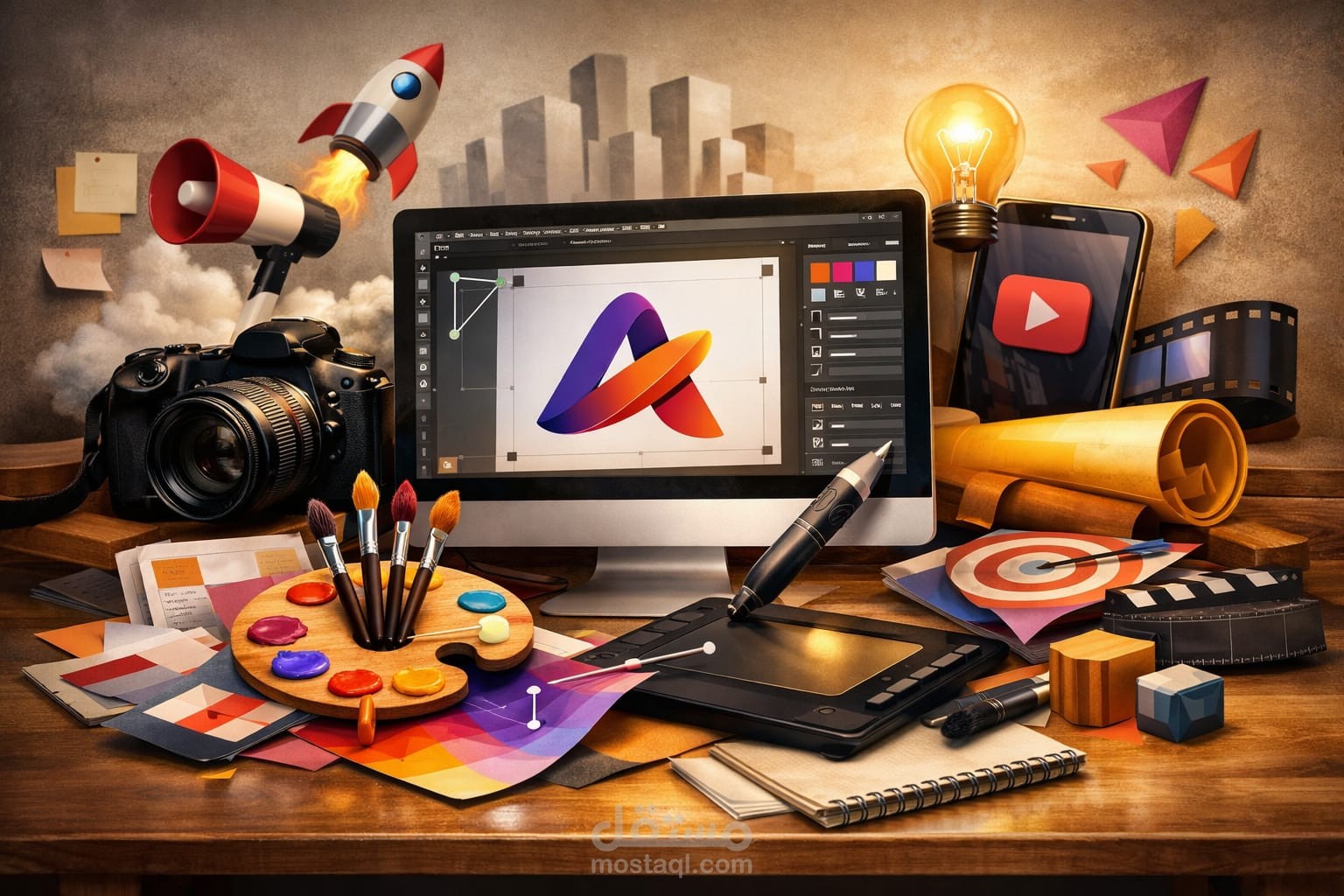 تصميم جرافيك احترافي للسوشيال ميديا والشعارات والبنرات