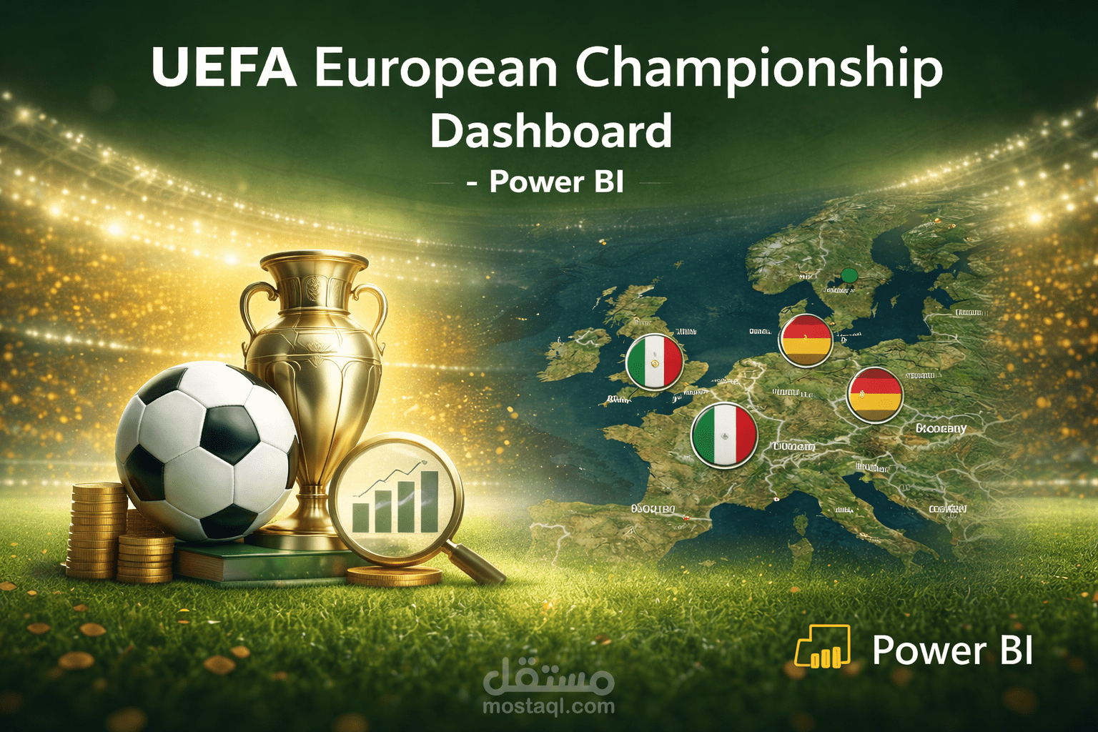 لوحة تحكم تفاعلية لتحليل بيانات بطولة أمم أوروبا باستخدام Power BI