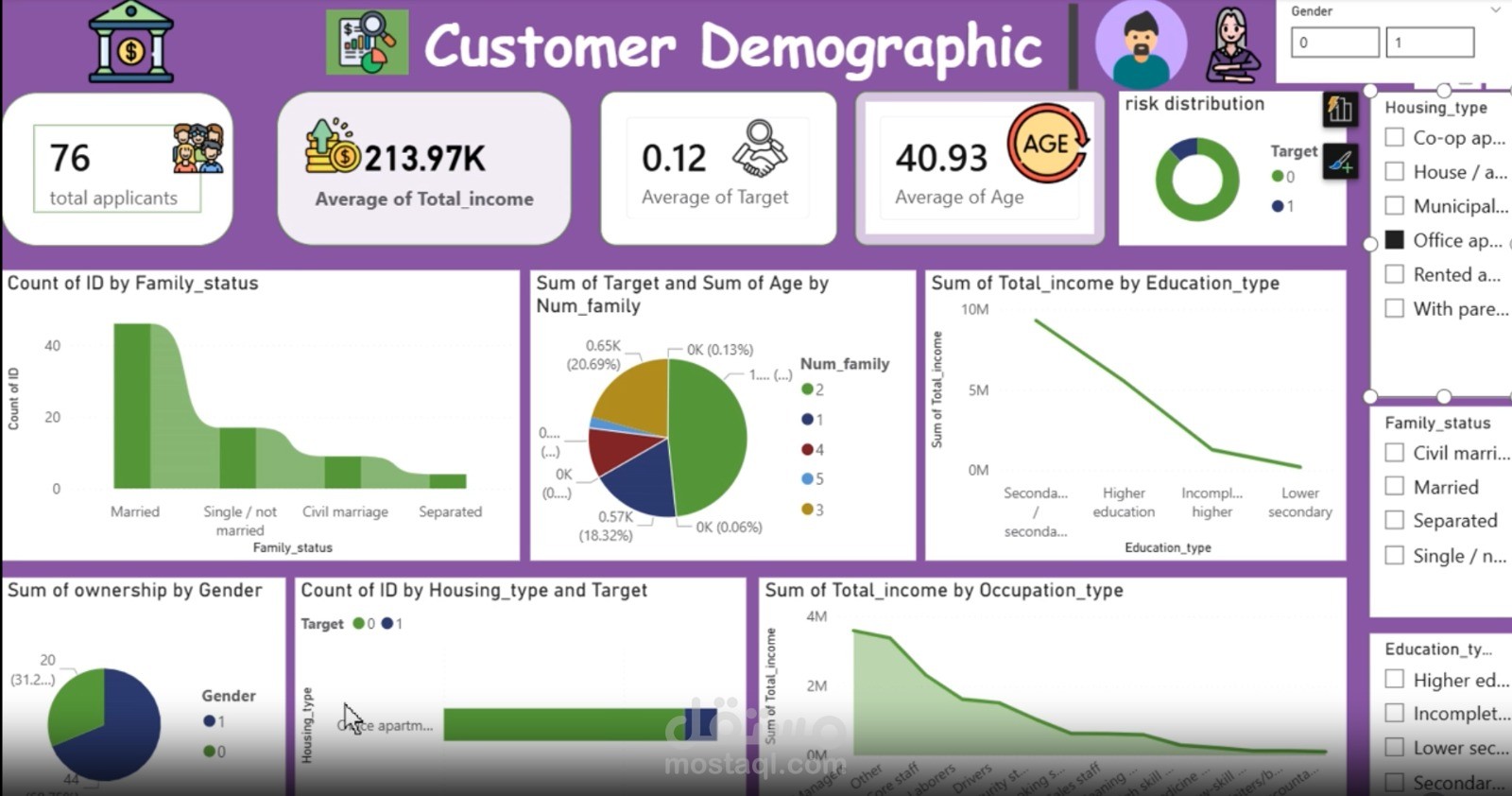 تحليل ديموغرافية العملاء وتقييم المخاطر الائتمانية (Customer Demographic Analysis)