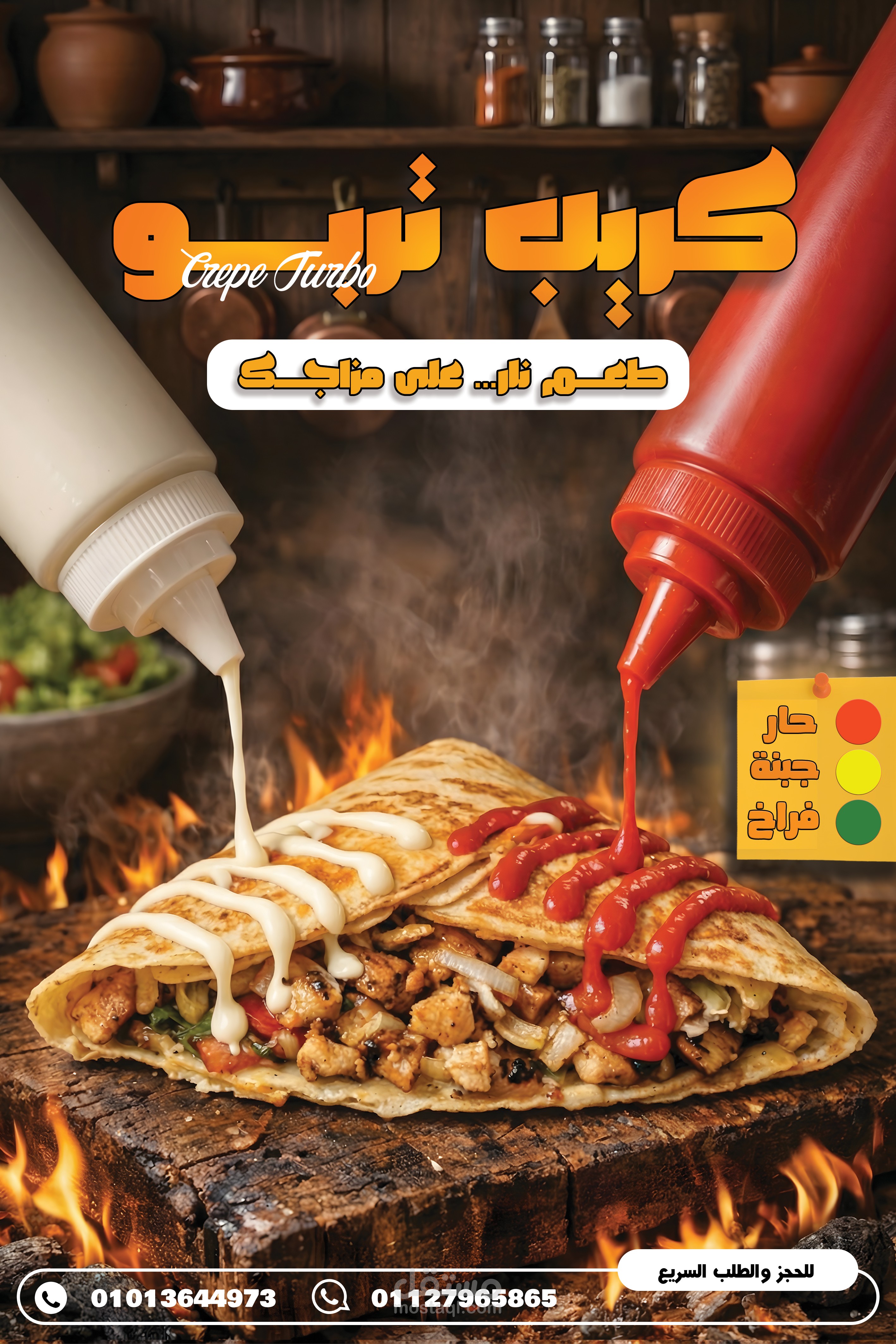 تصميم بوستر إعلاني احترافي لمطعم كريب