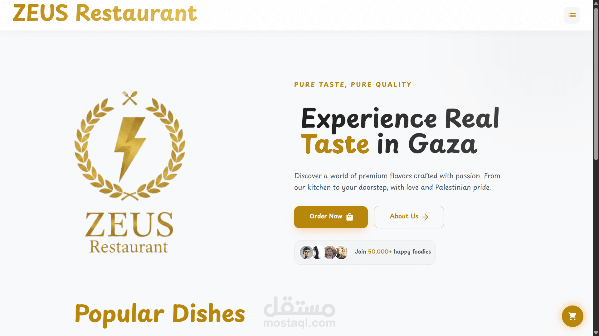 موقع نظام إدارة مطعم احترافي متكامل مع لوحة تحكم إدارية - React + Redux