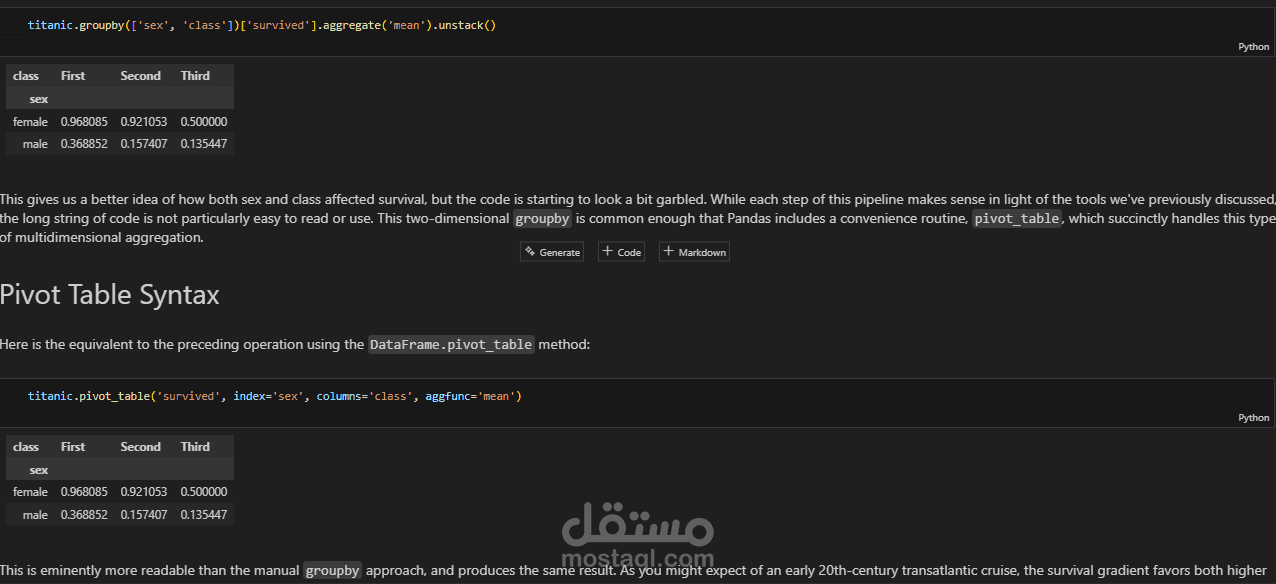 تحليل البيانات باستخدام Pivot Tables في Pandas