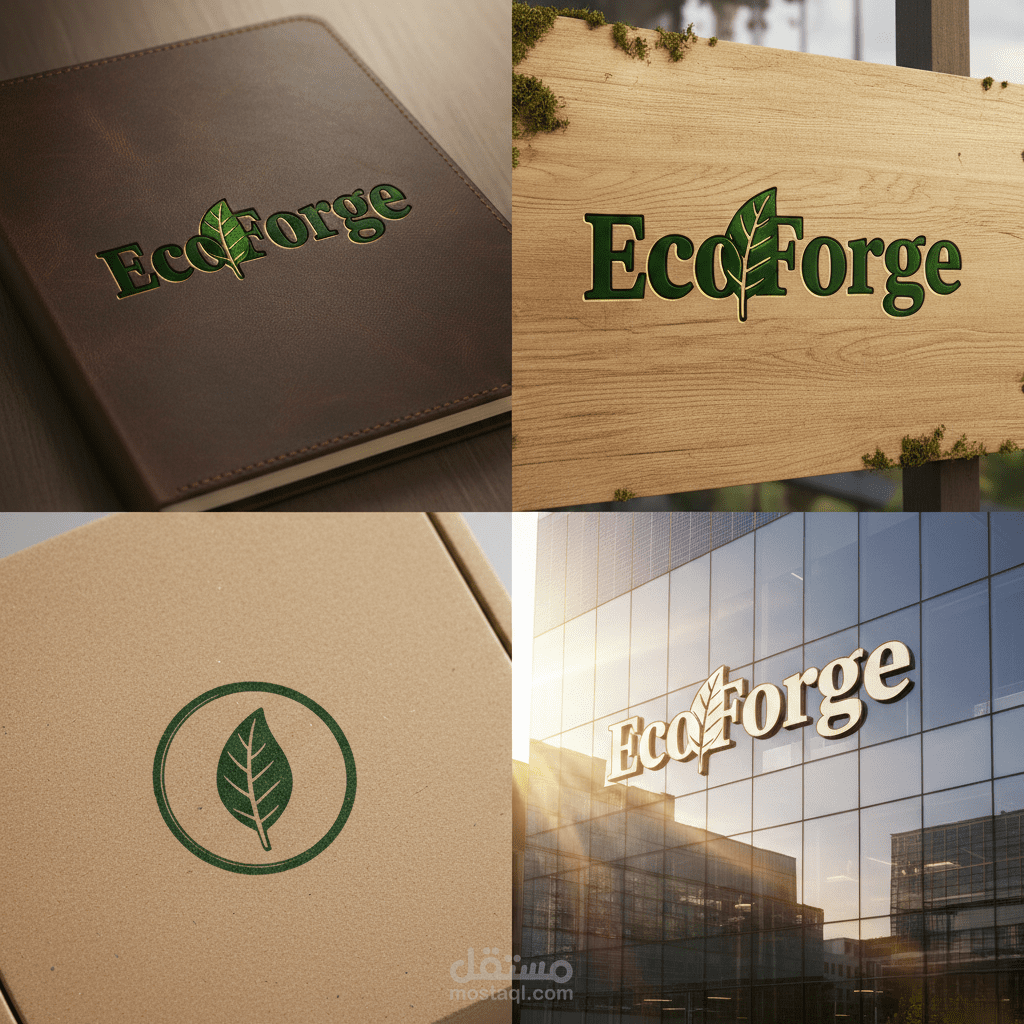 تصميم شعار EcoForge المستدام الفاخر