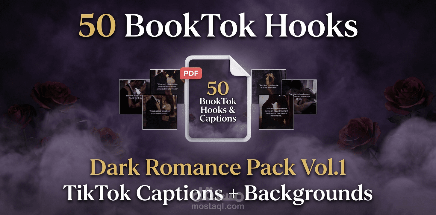 تصميم قالب احترافي لـ 50 هوك لروايات Dark Romance