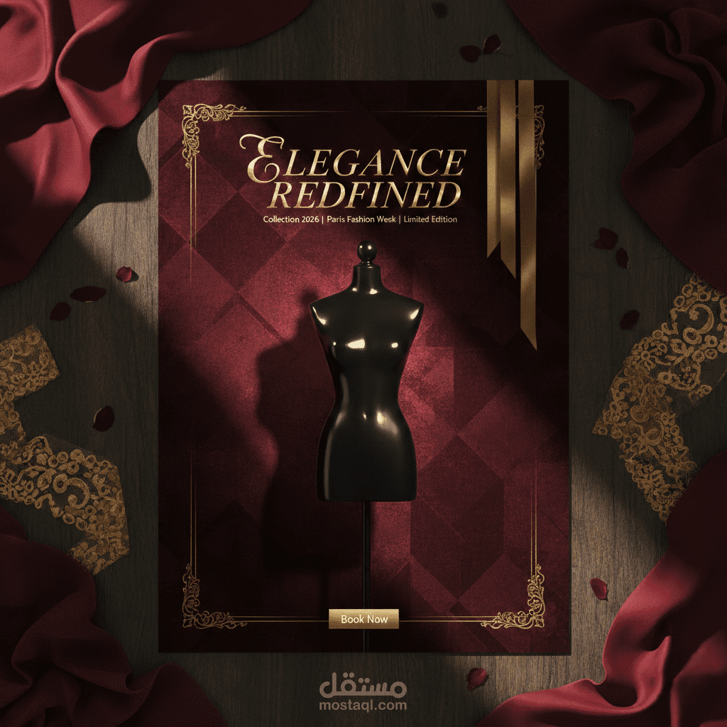 قالب بوستر فاخر لعلامات الأزياء الراقية