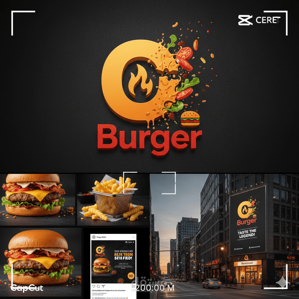 تصميم هويه بصريه لمطعم بيرجر