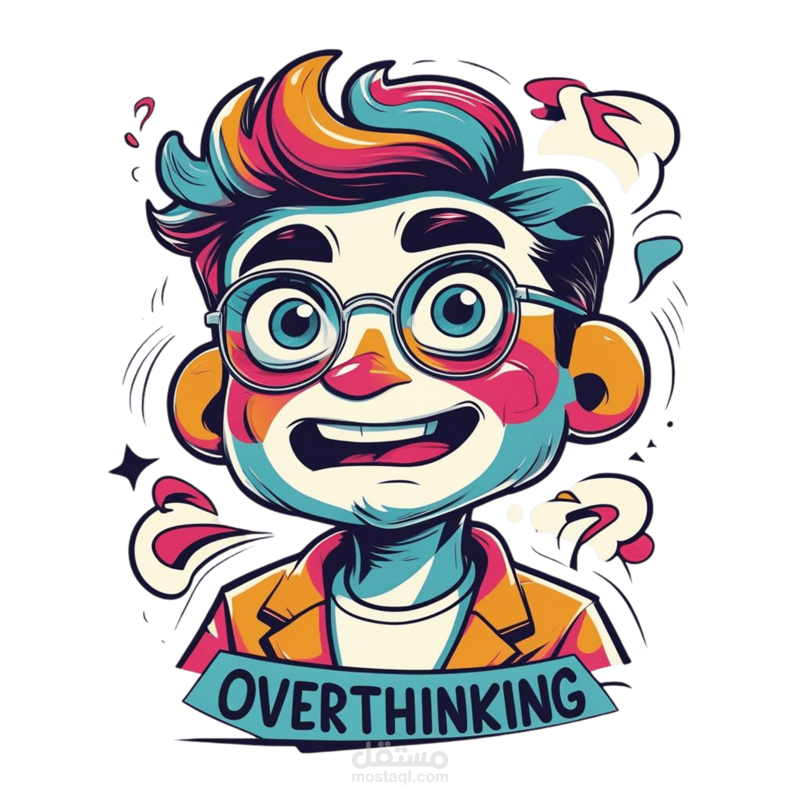 تصميم تيشيرت كرتوني إبداعي بشعار تحفيزي عصري