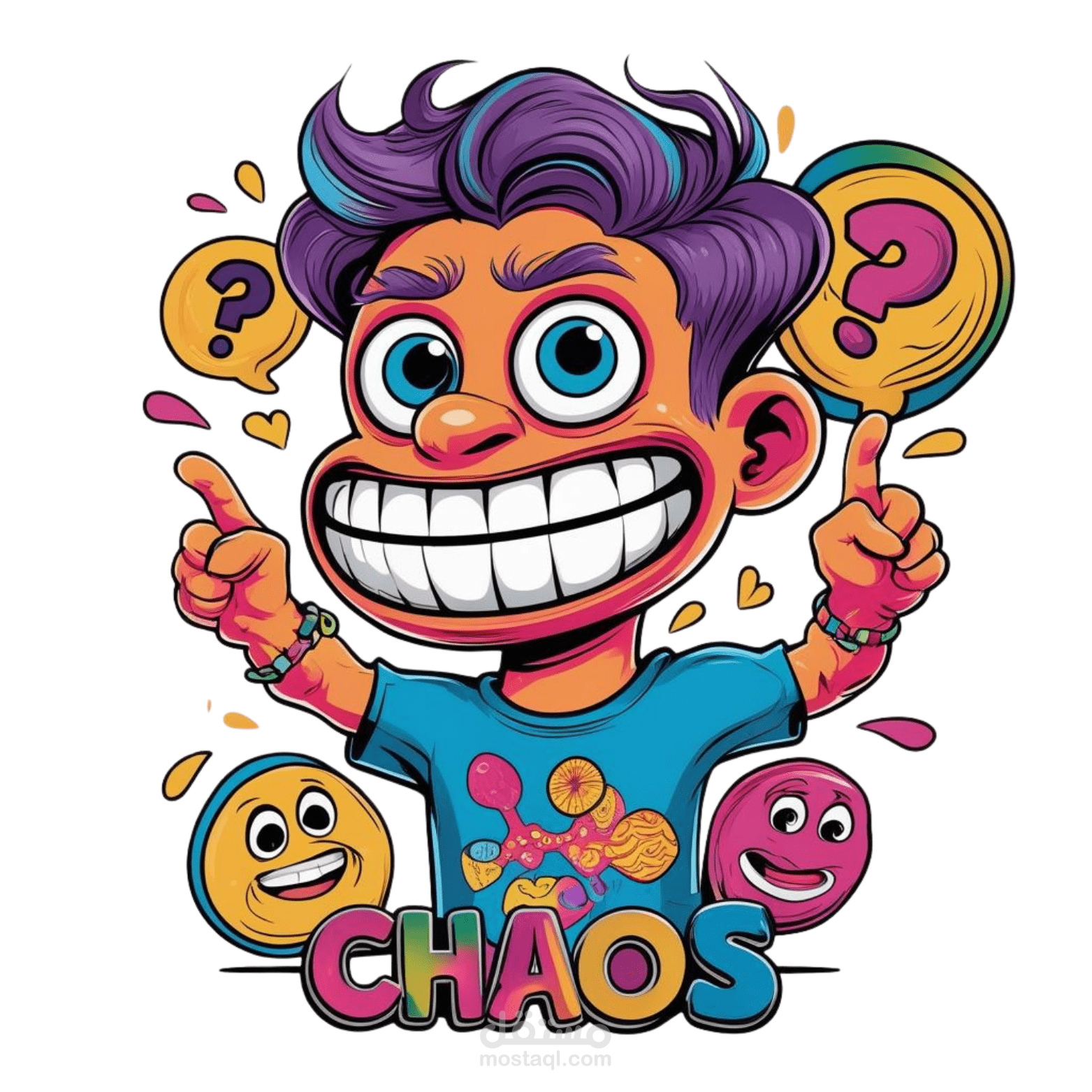 تصميم شخصية كرتونية مرحة لعلامة تجارية بطابع شبابي إبداعي