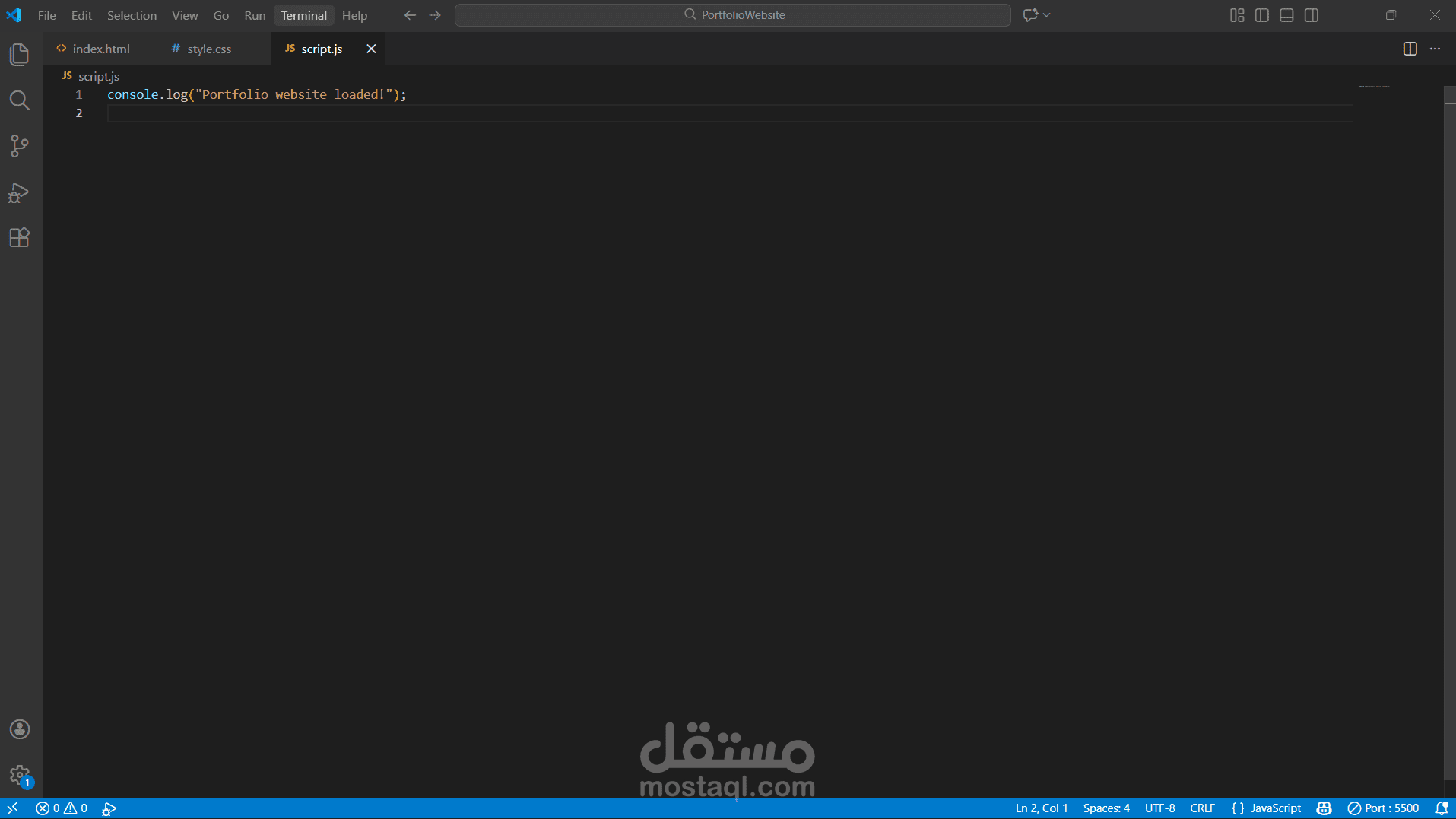 Personal Portfolio Website – HTML/CSS/JavaScript