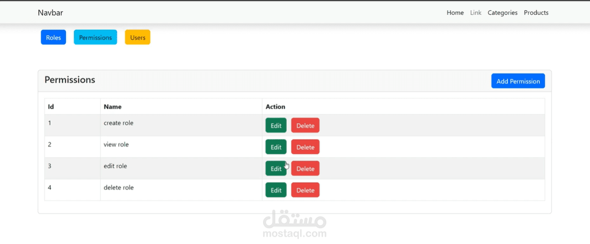 تطوير نظام إدارة الأدوار والصلاحيات (Role & Permission Management System)