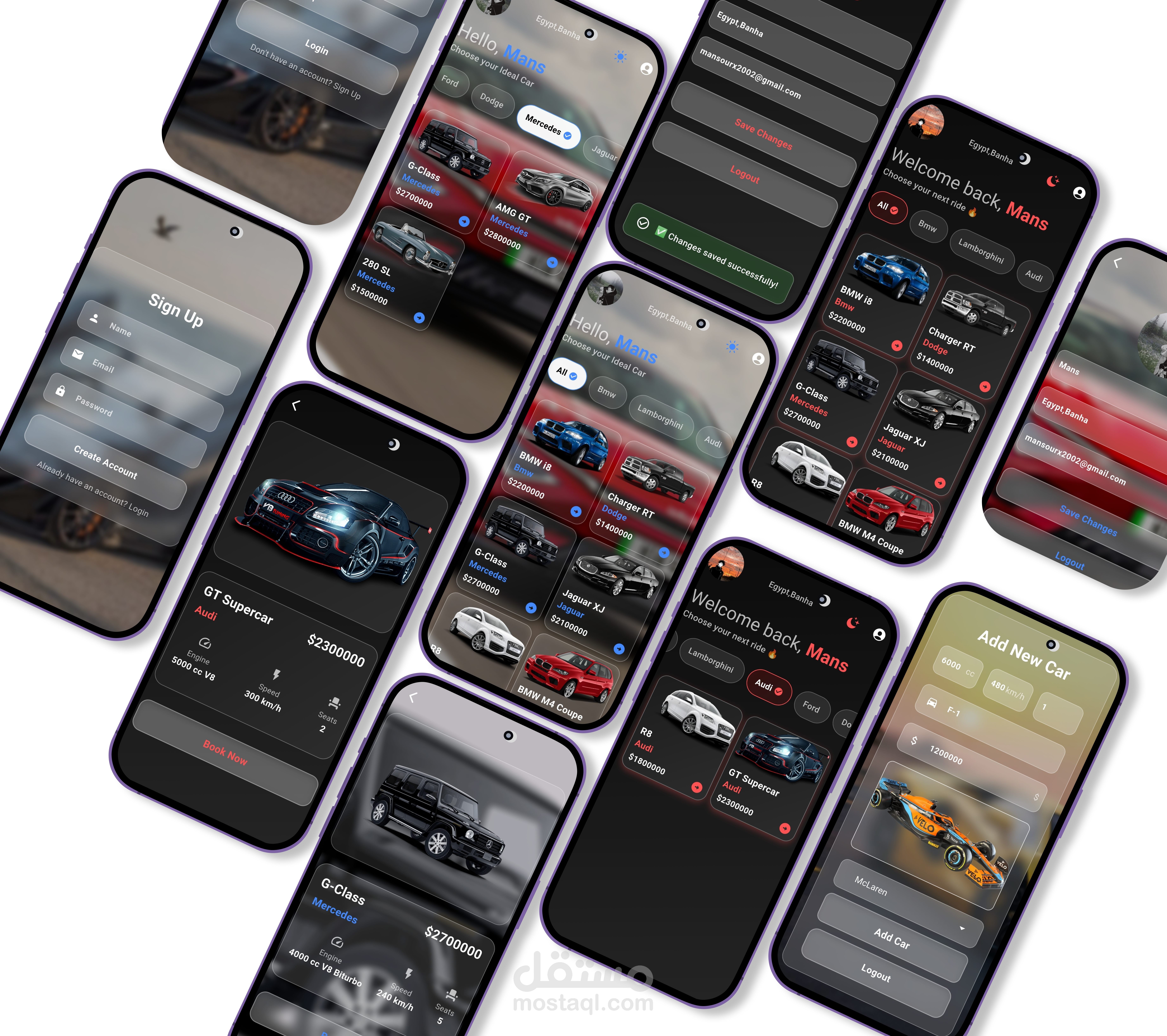 تطبيق "Garage" - سوق سيارات ذكي بتكامل سحابي متطور