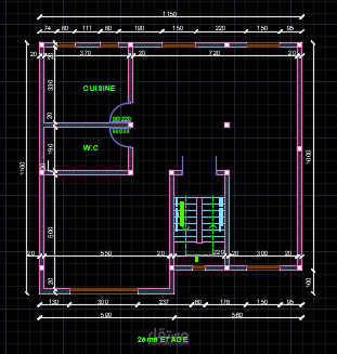 Plan d’architecture 2D – 2ème Étage sur AutoCAD