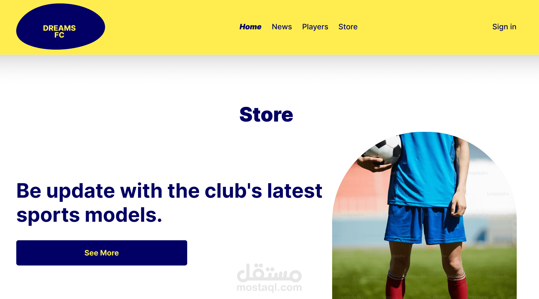 Football Team Website – UX/UI Project