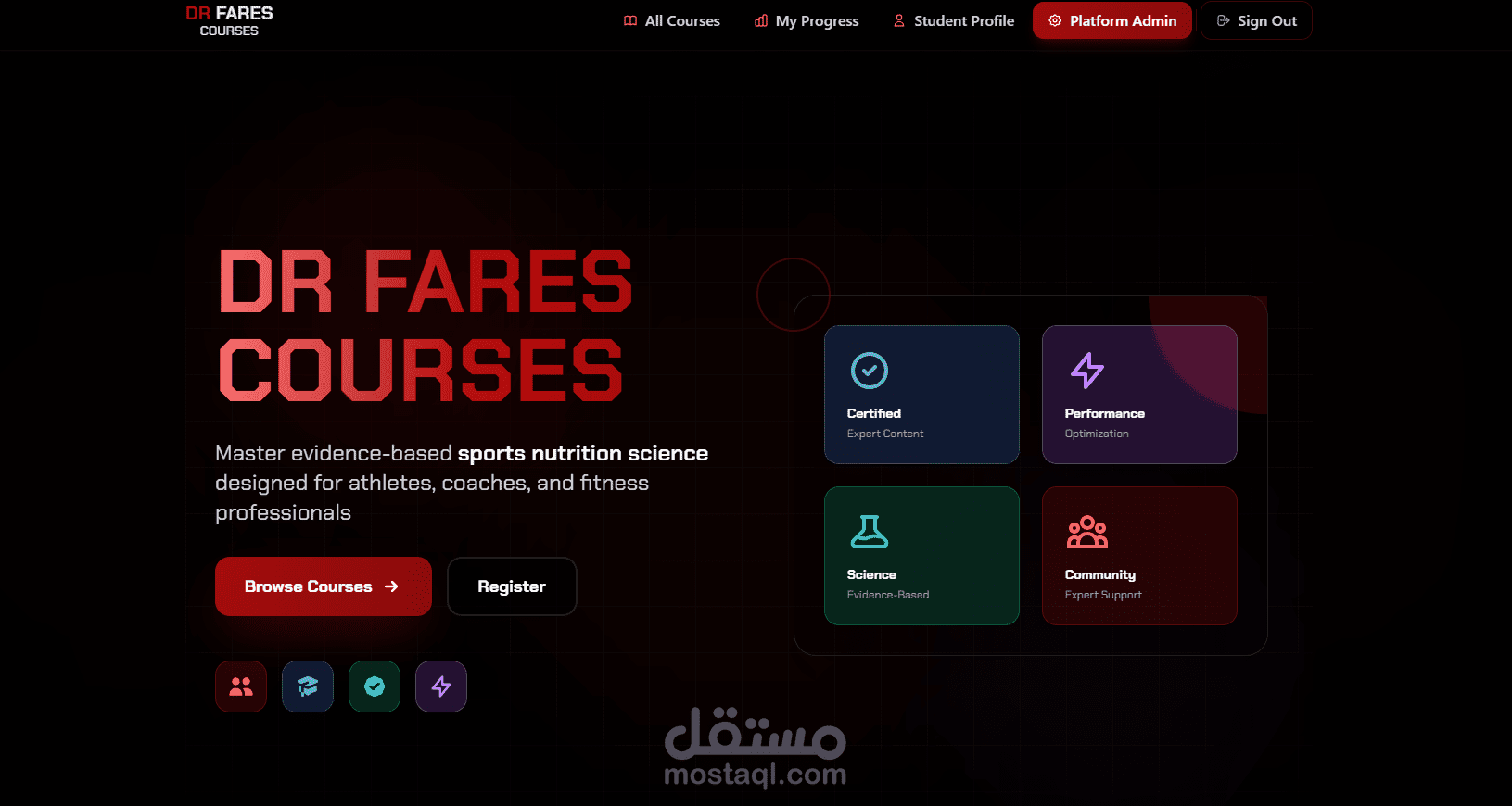 منصة كورسات احترافية مع حماية فيديو متقدمة ودعم متعدد اللغات