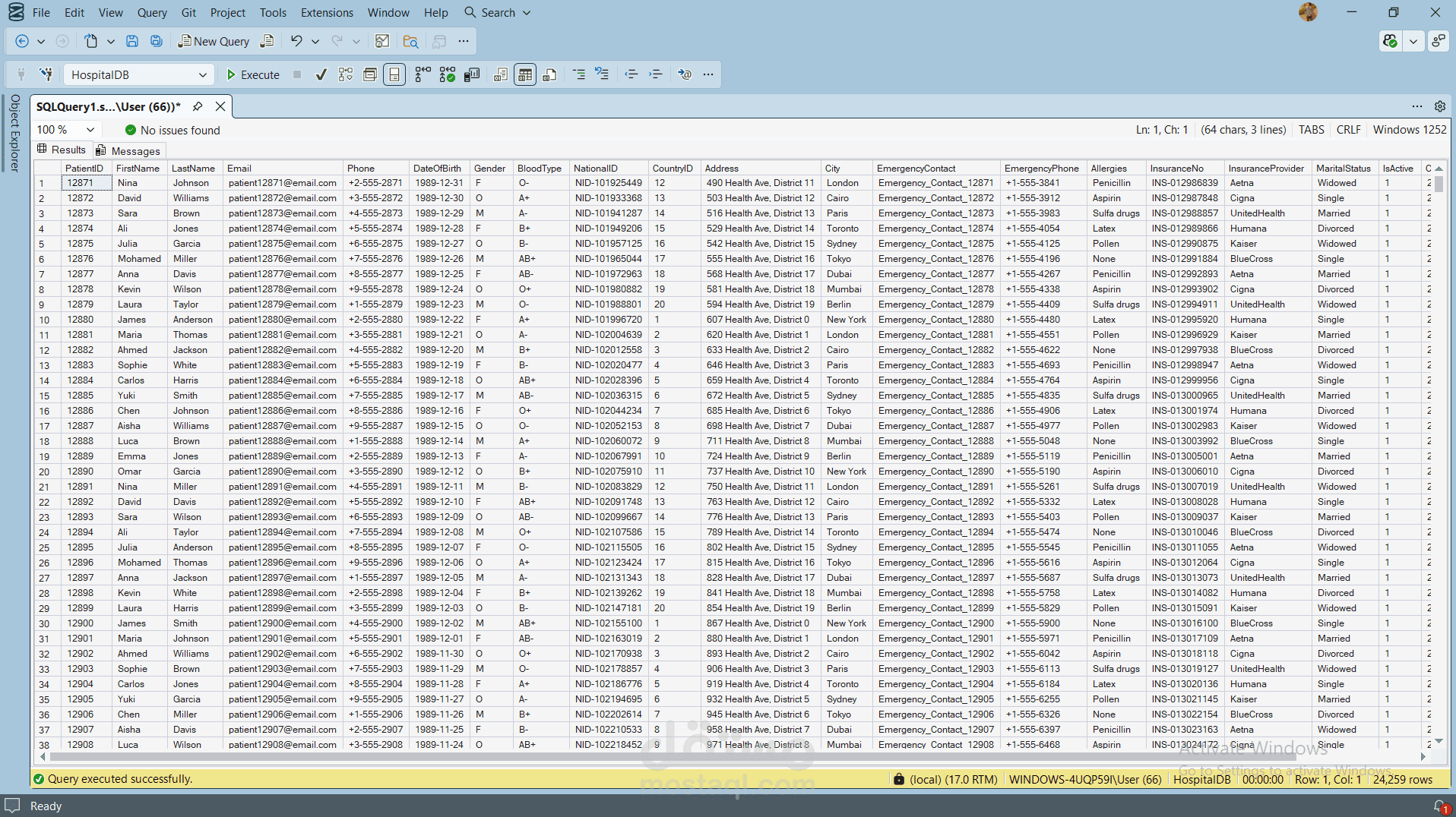 Hospital Management Database System (SQL)
