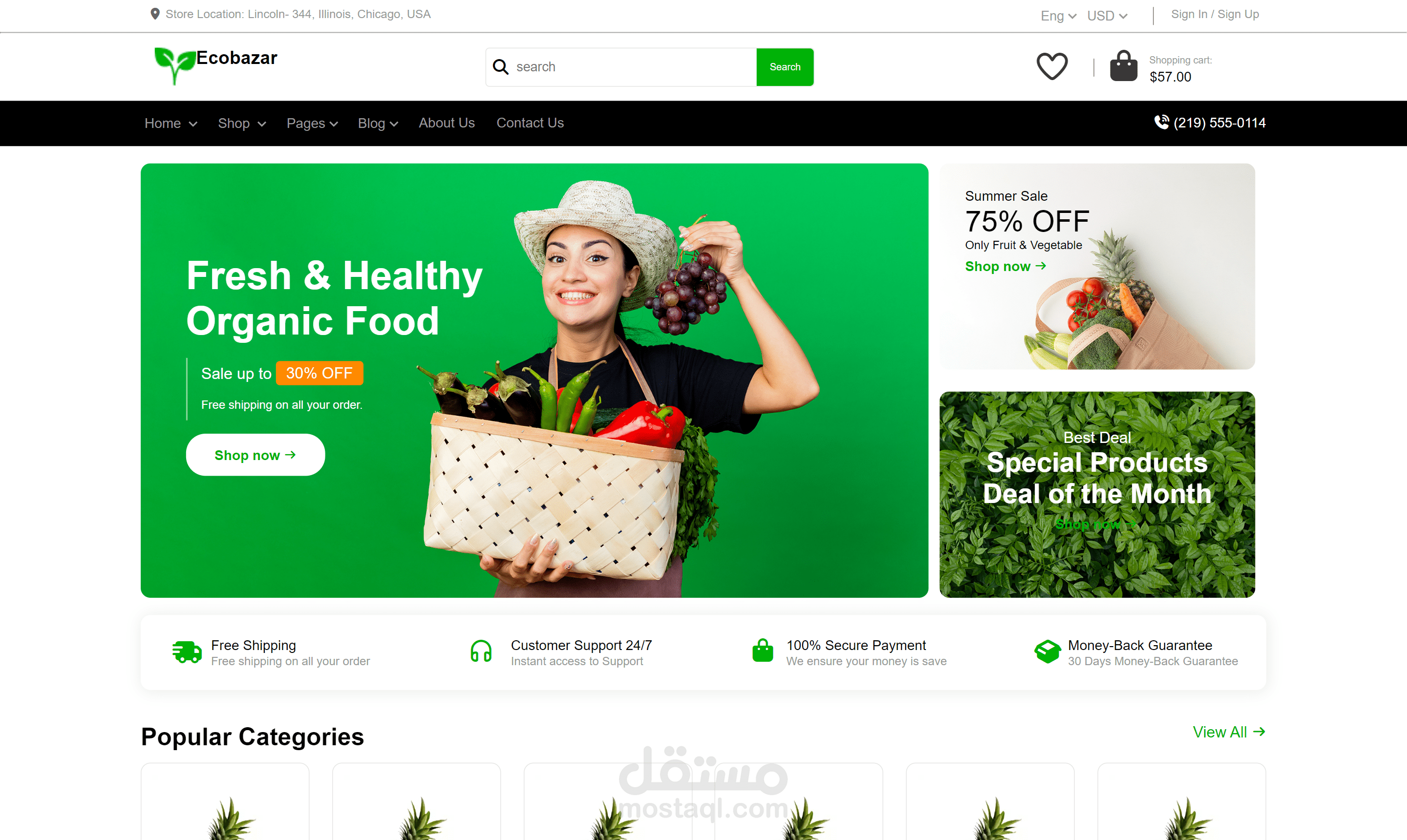 Ecobazar – Organic Food E-Commerce Website