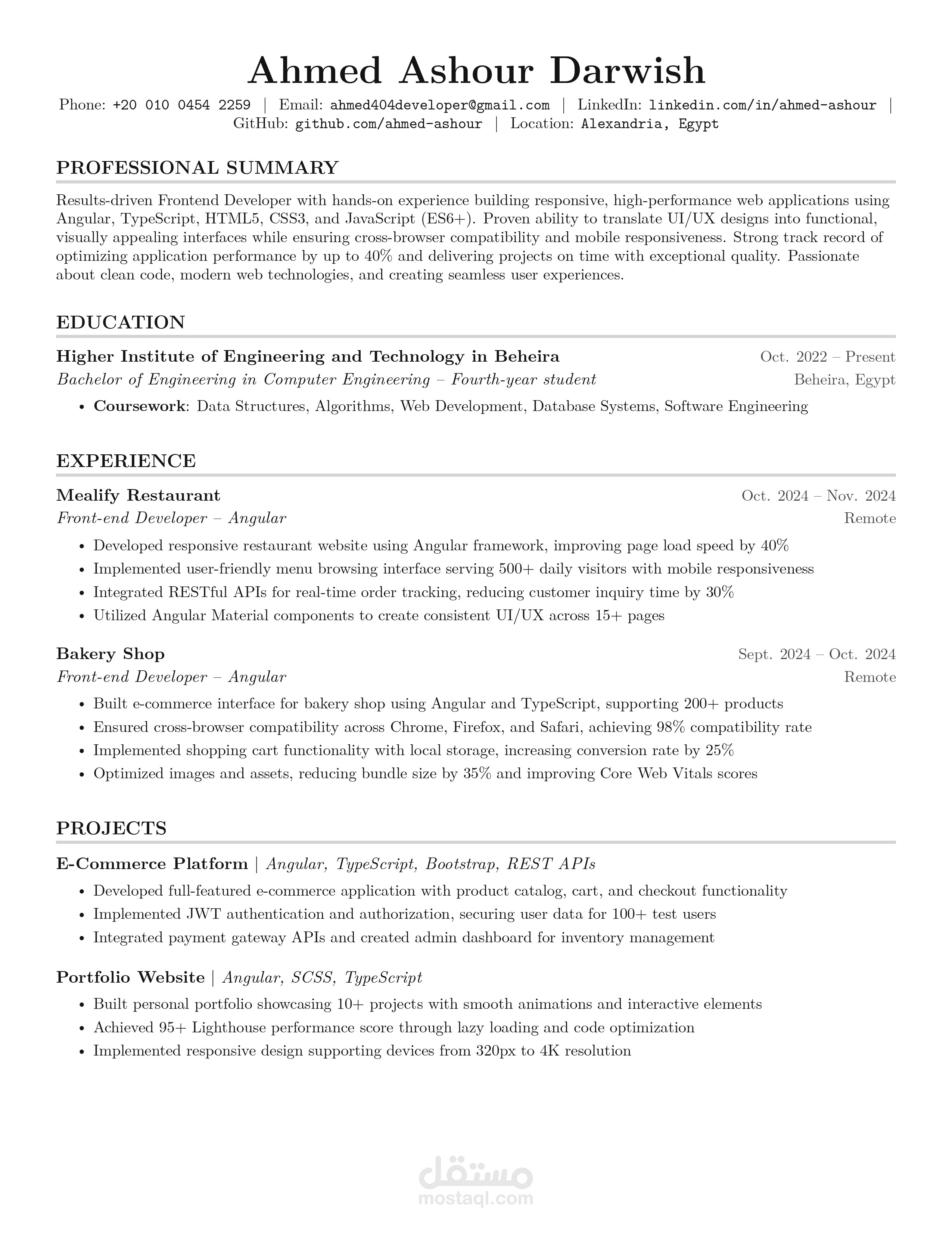 إنشاء cv بنظام ats