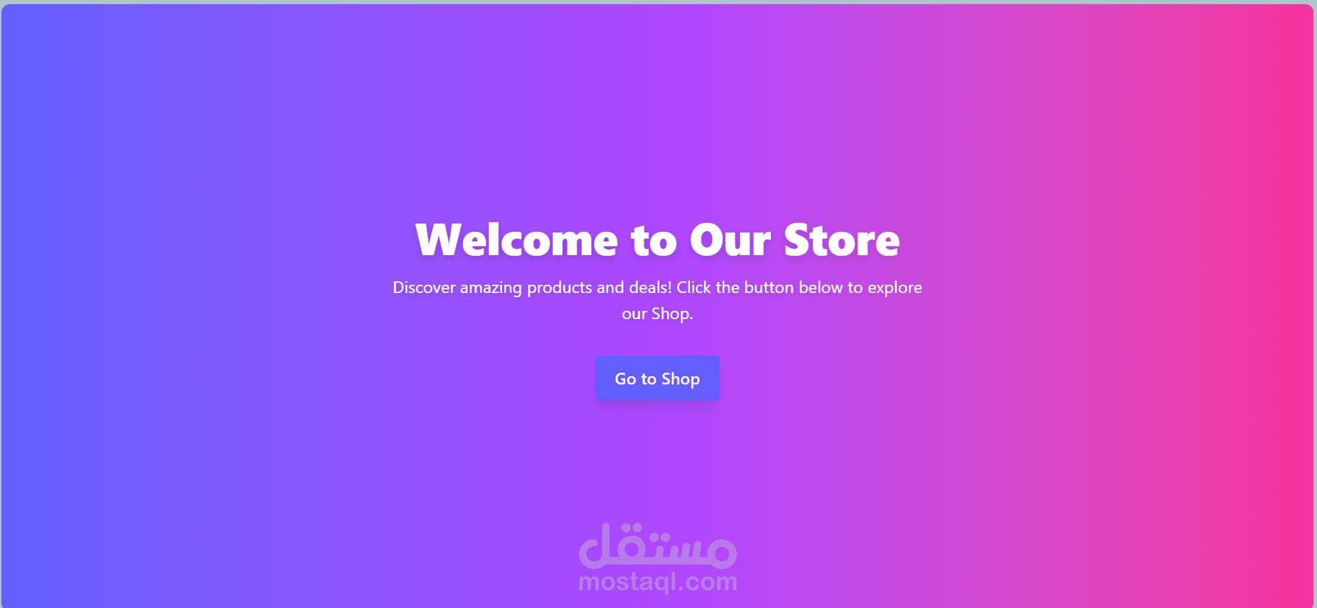 تطوير متجر إلكتروني صغير باستخدام React مع صفحات Home, Shop, Products و Register + API و Formik/Yup