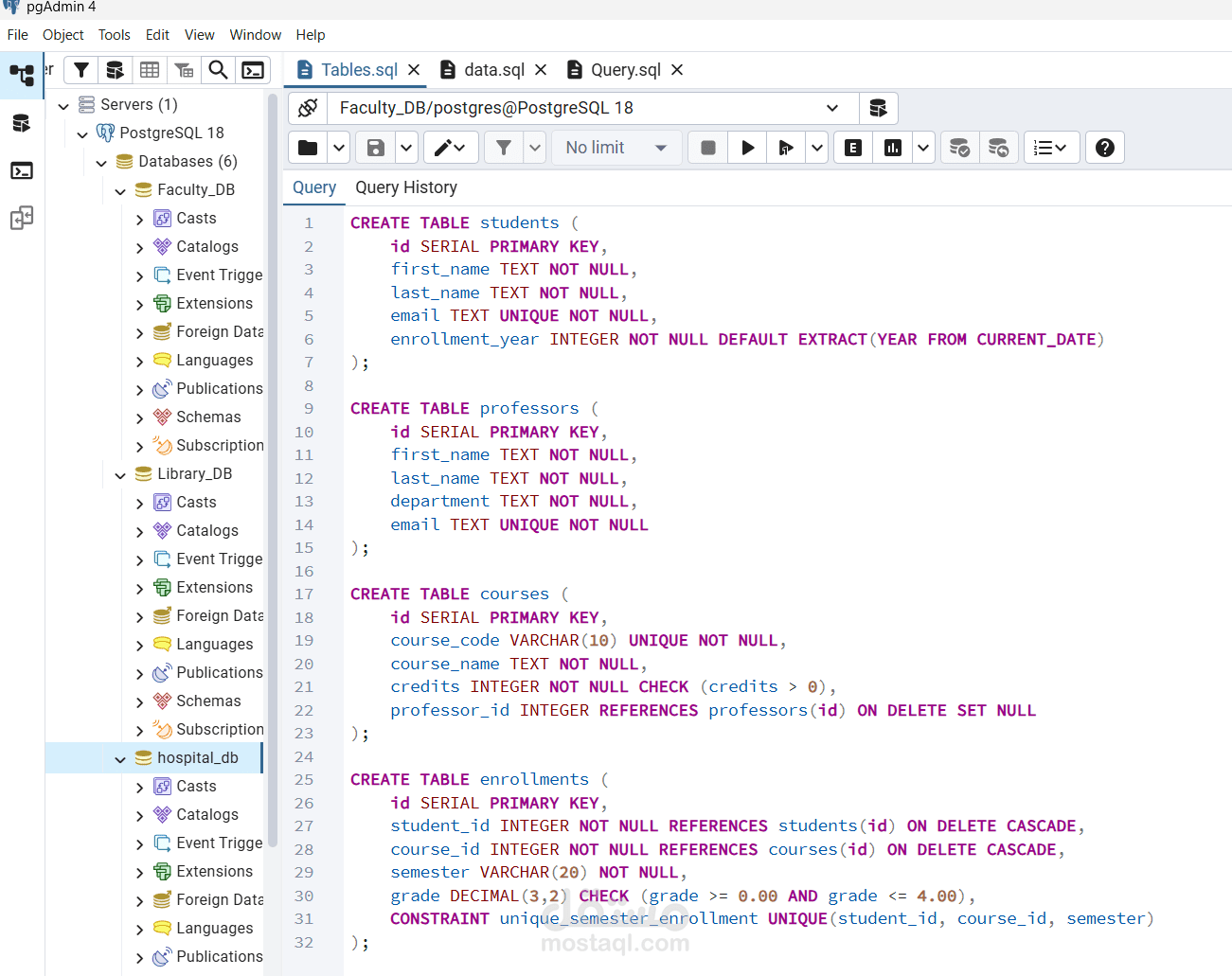 قاعده بيانات كليه          Faculty_DB