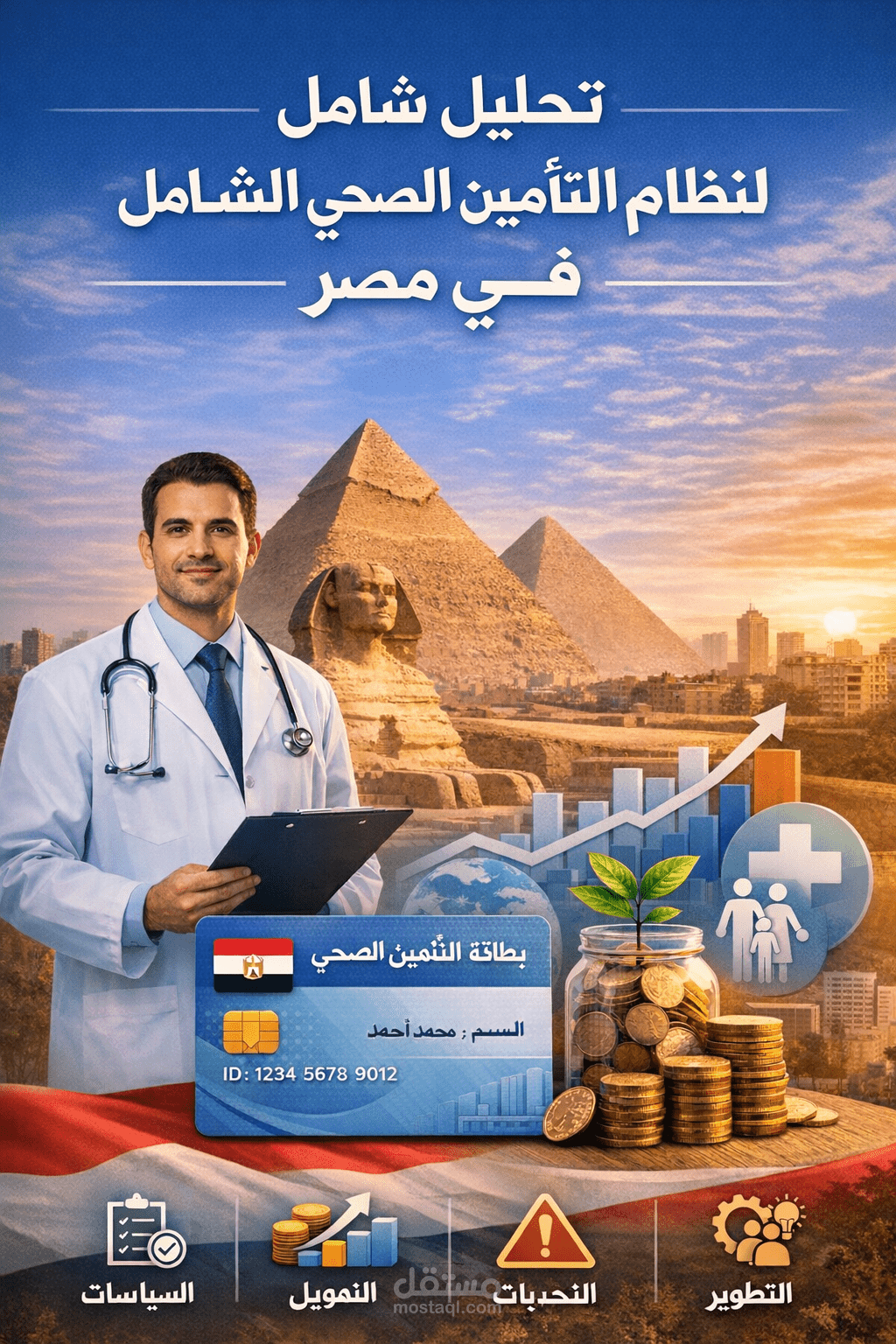 بحث ممنهج و دقيق و تحليل شامل لنظام التأمين الصحي في مصر مع دراسة تقييمية لمنظومة