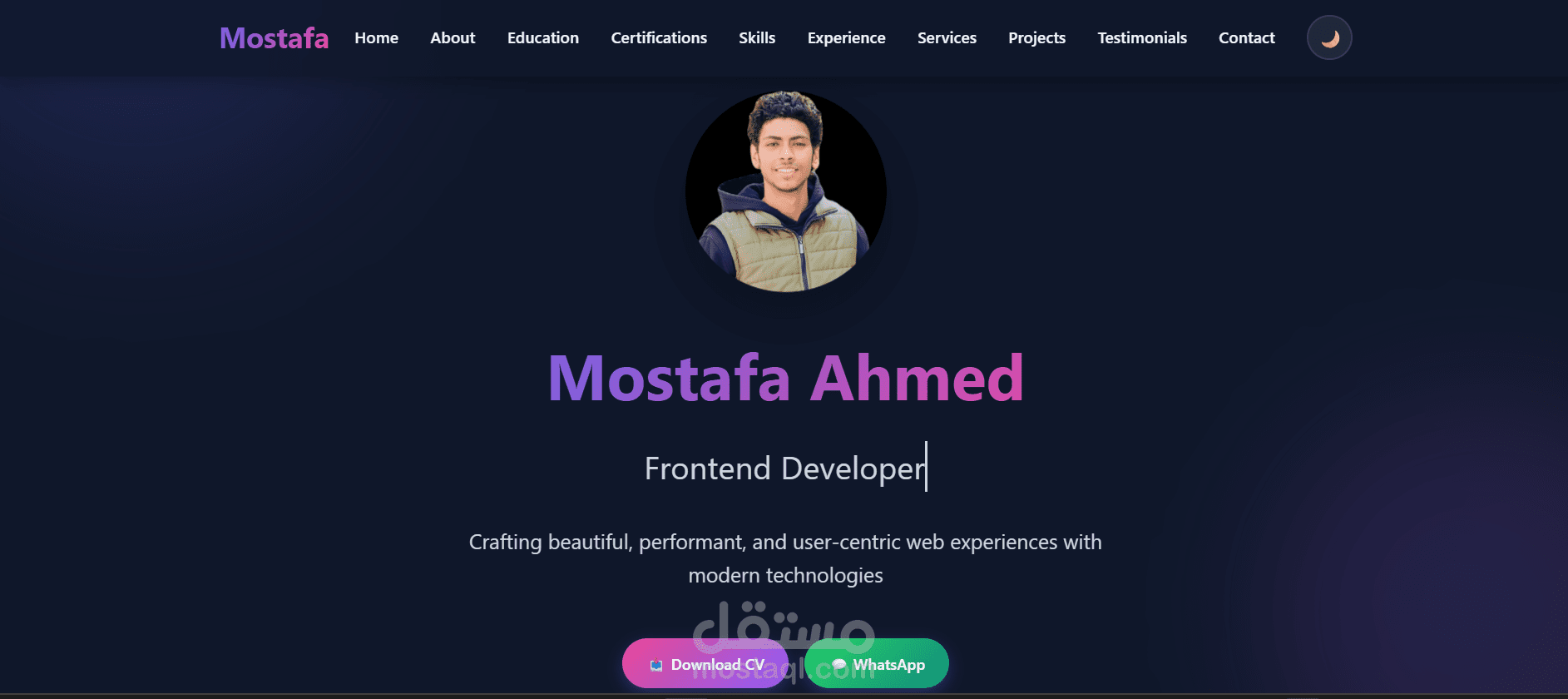 تصميم موقع شخصي بورتفوليو متجاوب واحترافي