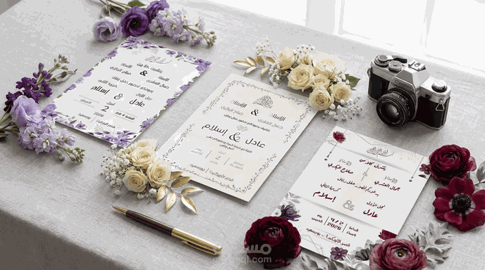 تصاميم دعوات زفاف استثنائية