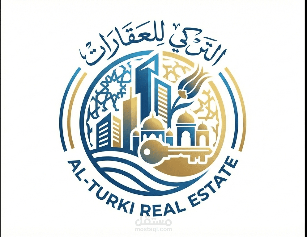 لوجو وشعار لمكتب تسويق عقاري اسم المكتب (التركي للعقارات)