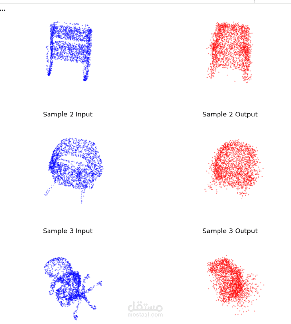 نموذج ذكاء اصطناعي لمعالجة البيانات ثلاثية الأبعاد (3D Point Cloud Autoencoder)