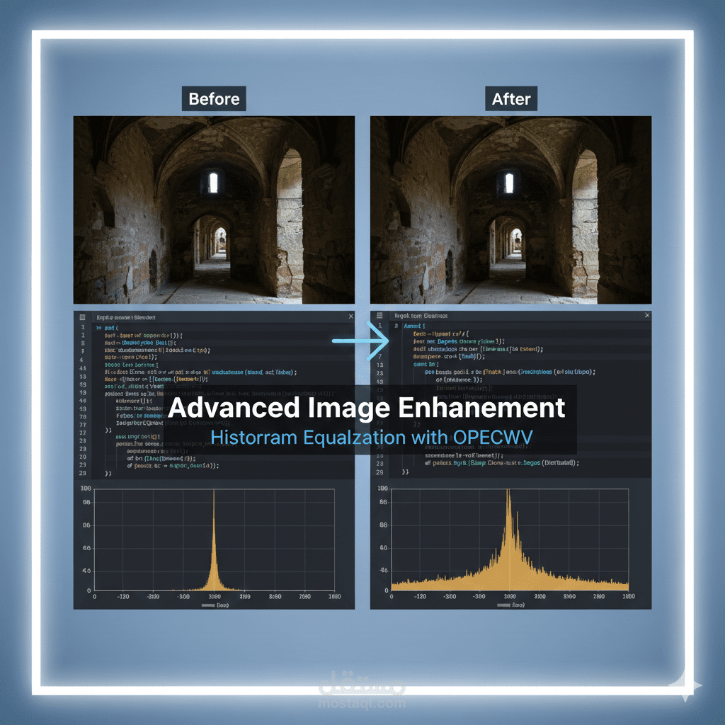 تحسين تباين الصور الرقمية باستخدام خوارزميات OpenCV