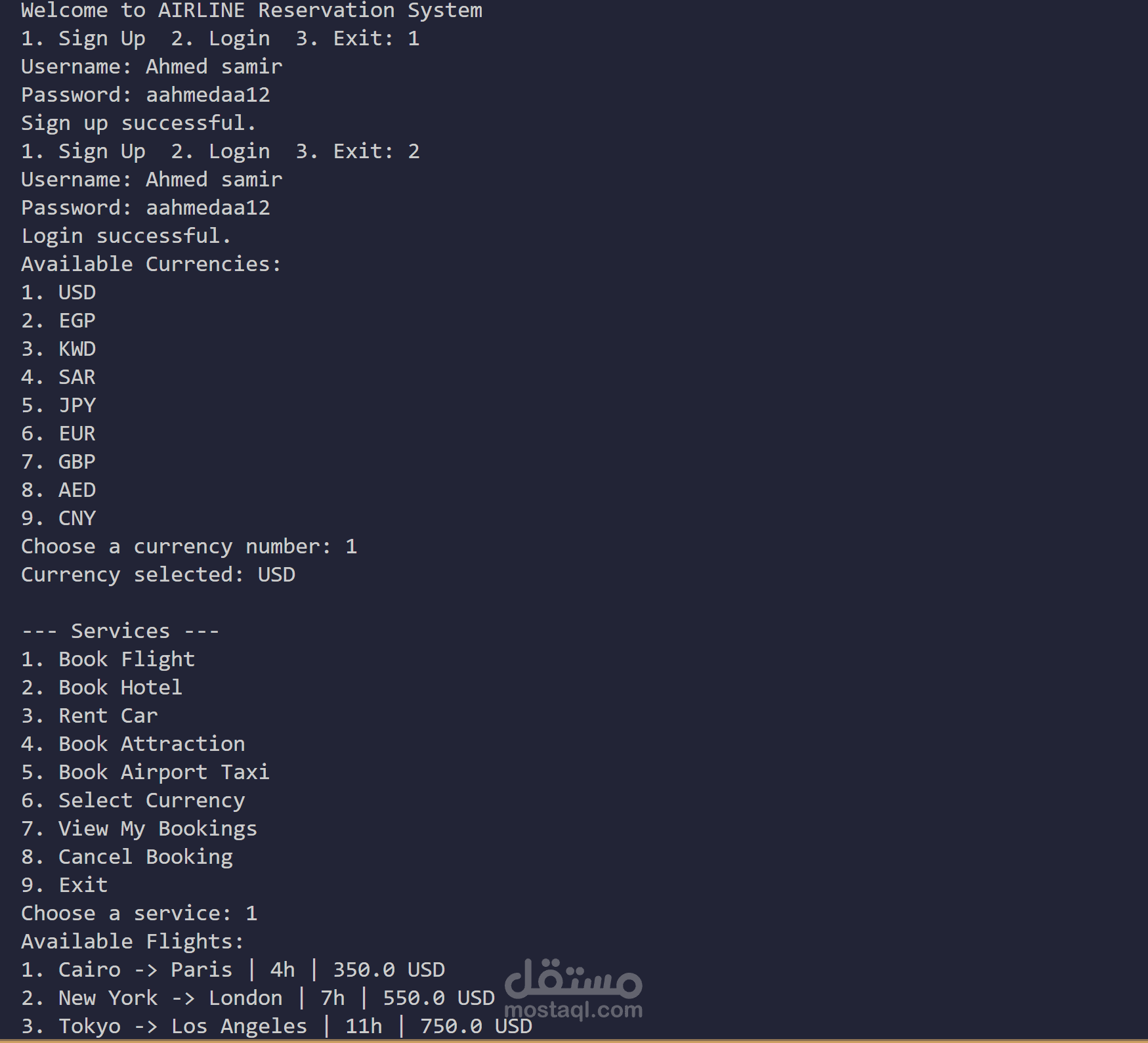 Airline Reservation System