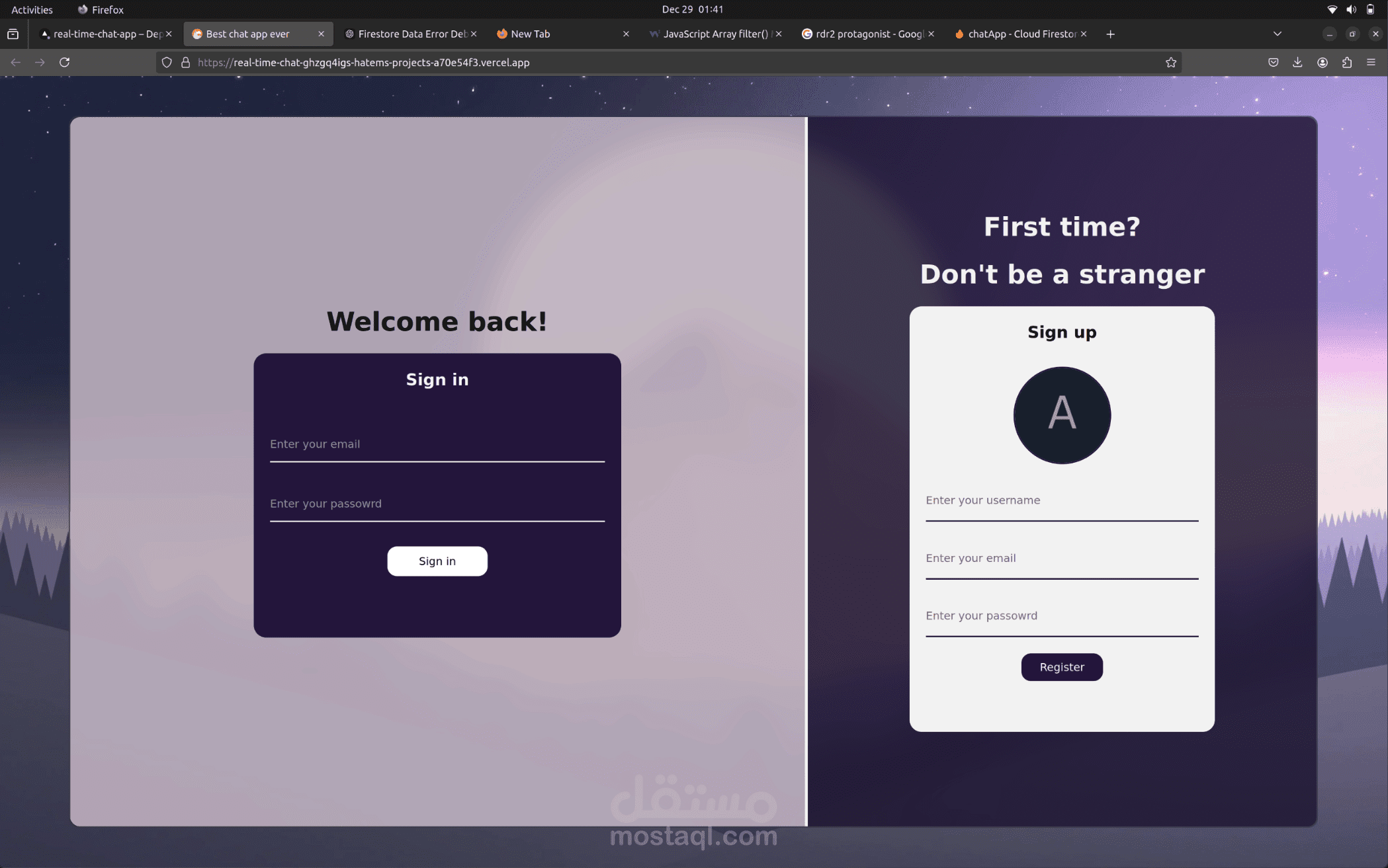 تطبيق للتواصل الاجتماعي اللحظي باستخدام react