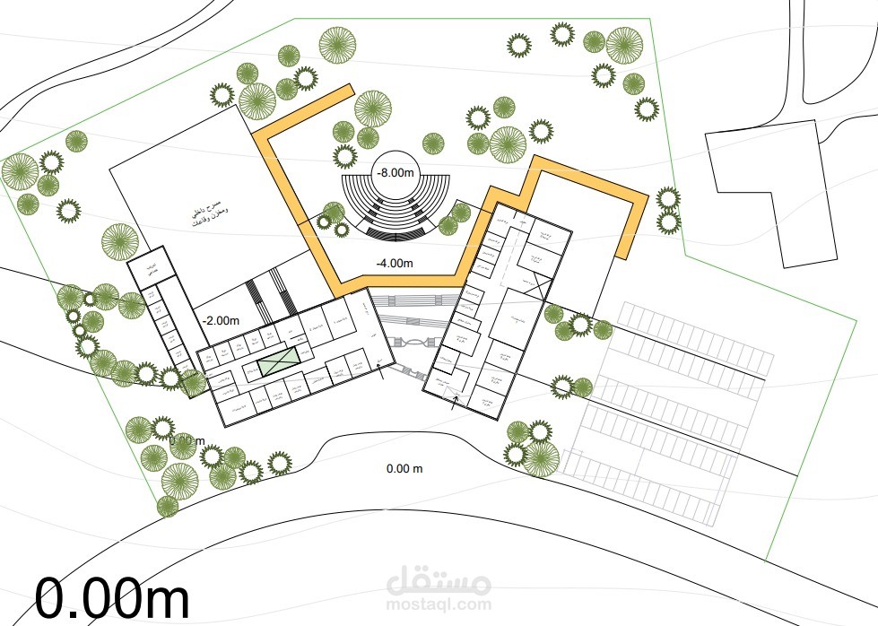 سكتشات ومخططات سكيماتيك لتصميم كلية موسيقى