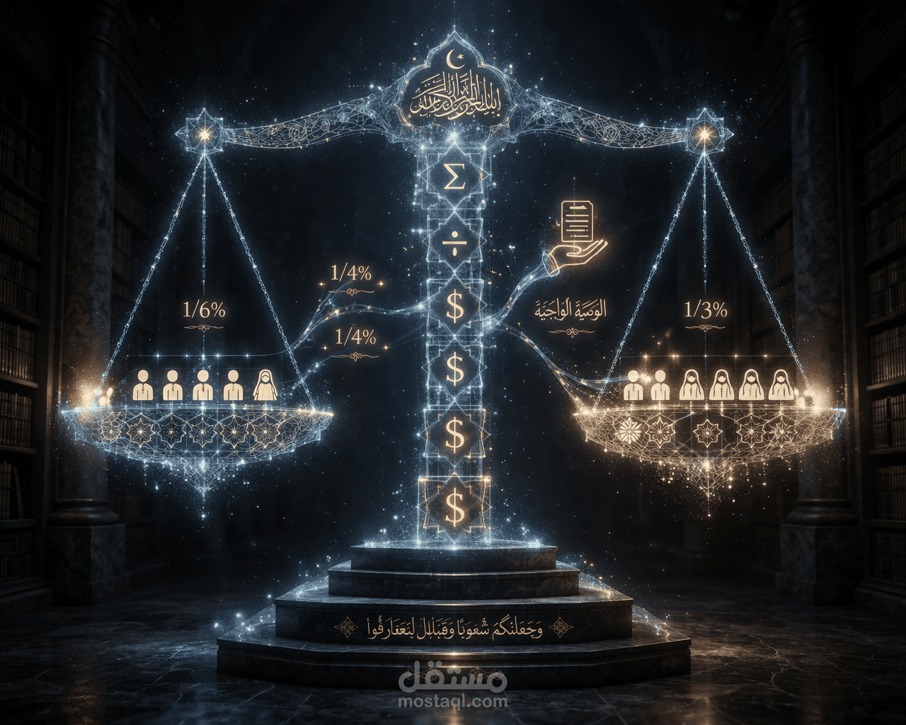 تقسيم تركة حسب القانون المصري والشريعة الإسلامية "وفاة بغد وفاة وأنصبة متداخلة"