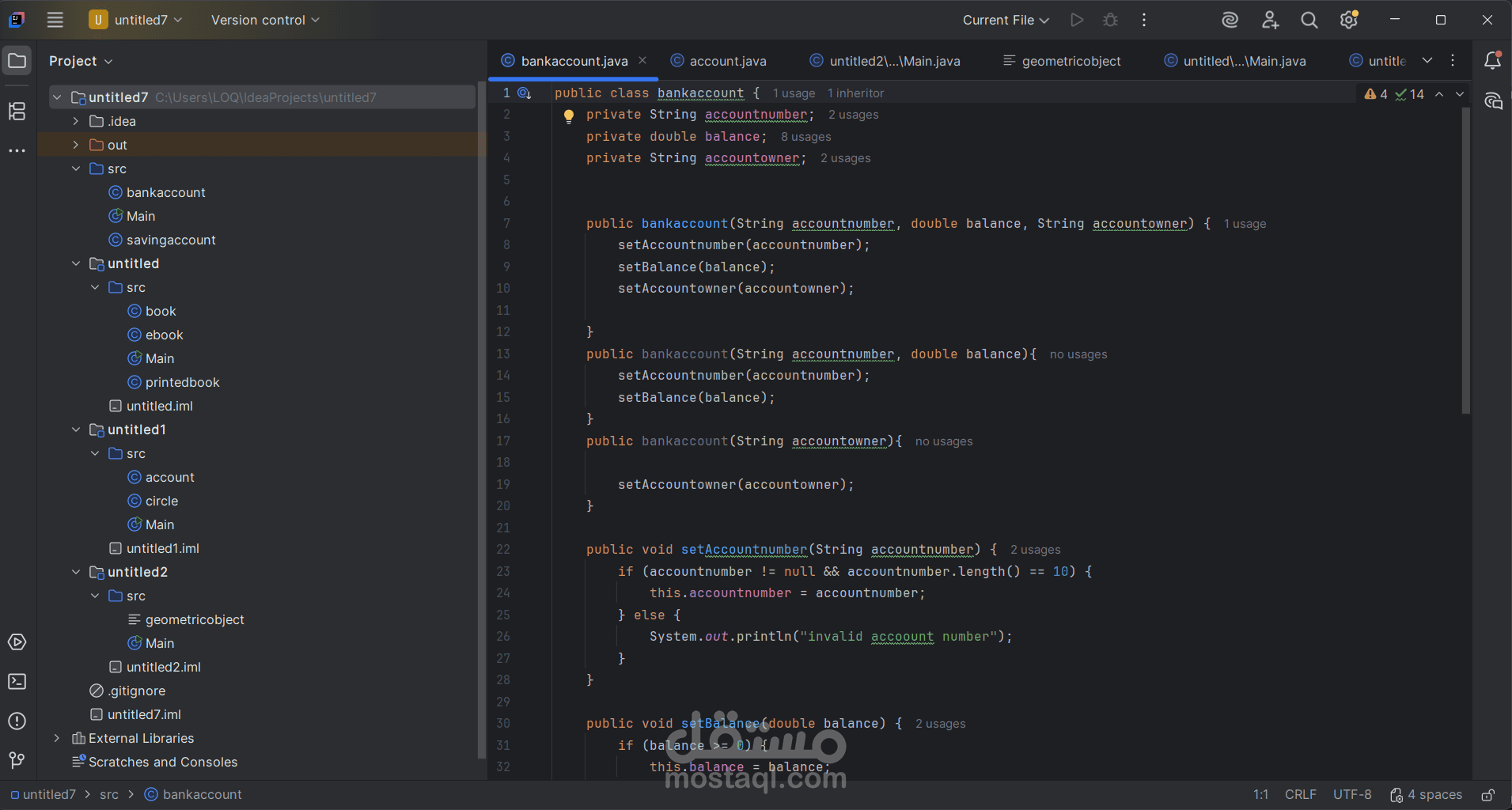java bank account program