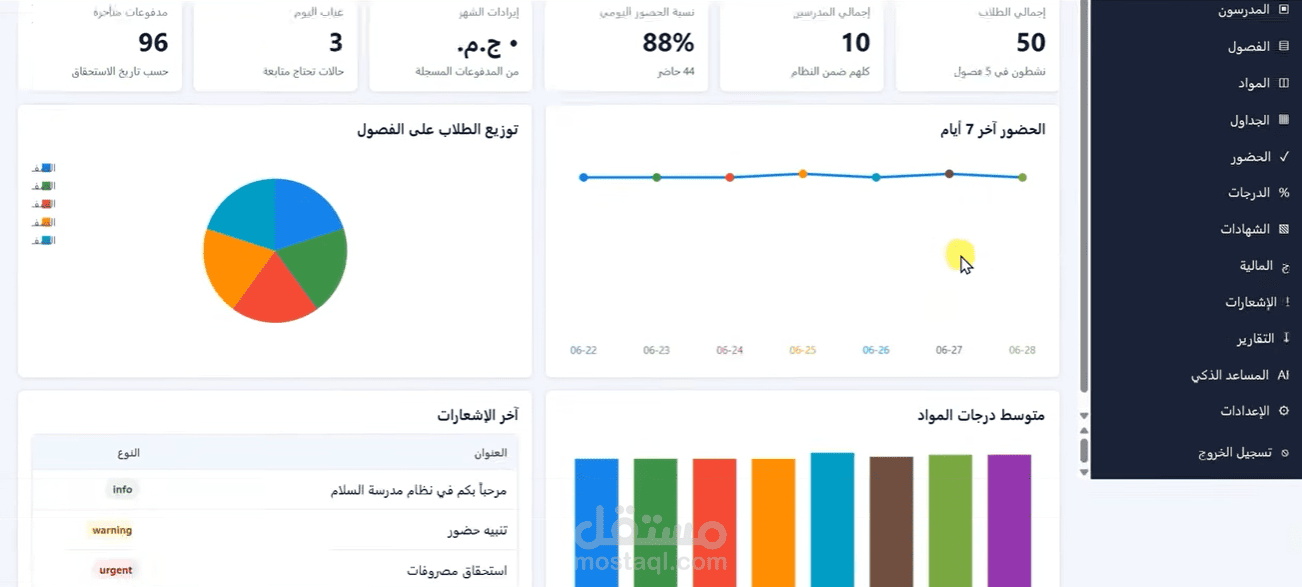 School Management System with Smart Dashboard