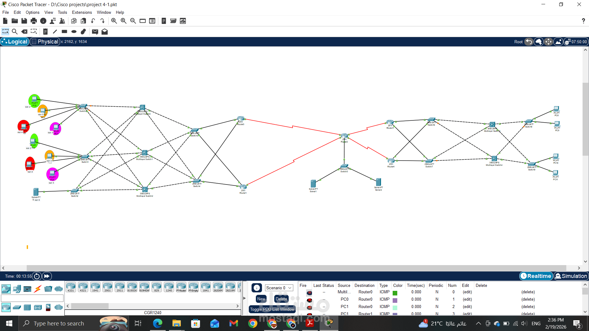 مشروع تصميم شبكات المؤسسات (CCNA Enterprise)