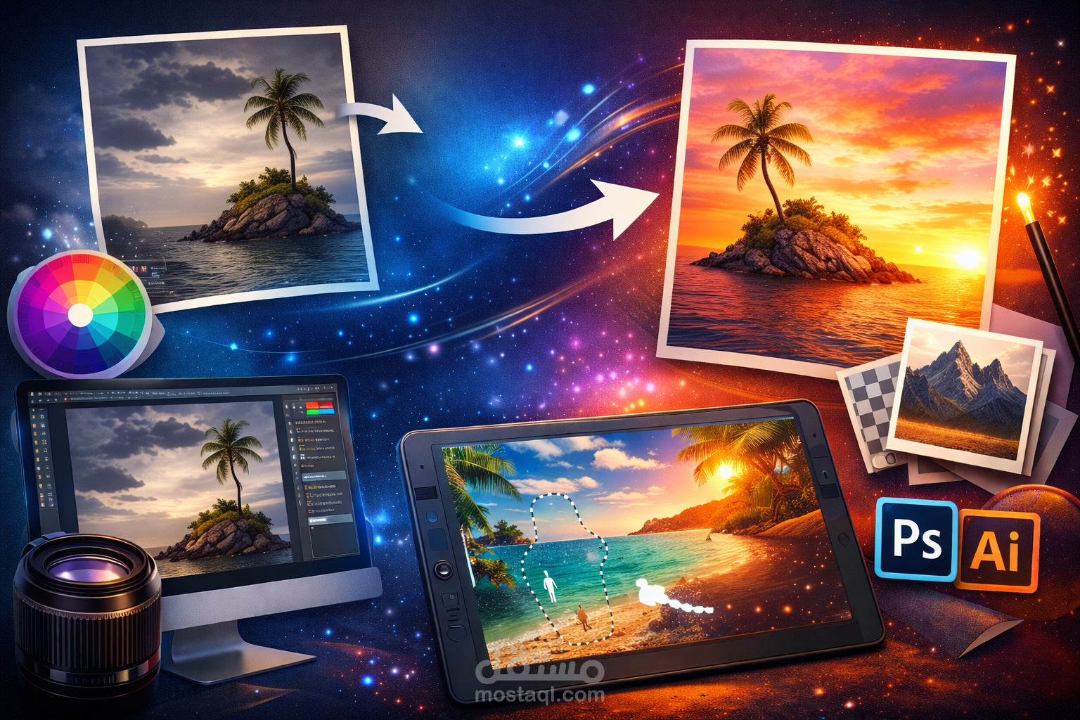 تصميم وتعديل احترافي لمجموعة متنوعة من الصور (سوشيال ميديا - يوتيوب - اعلانات - منتجات)