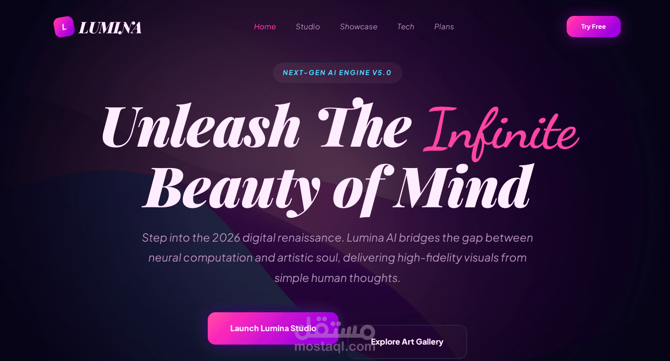 تصميم Landing Page احترافية (Dark Theme) بأعلى معايير الجودة.