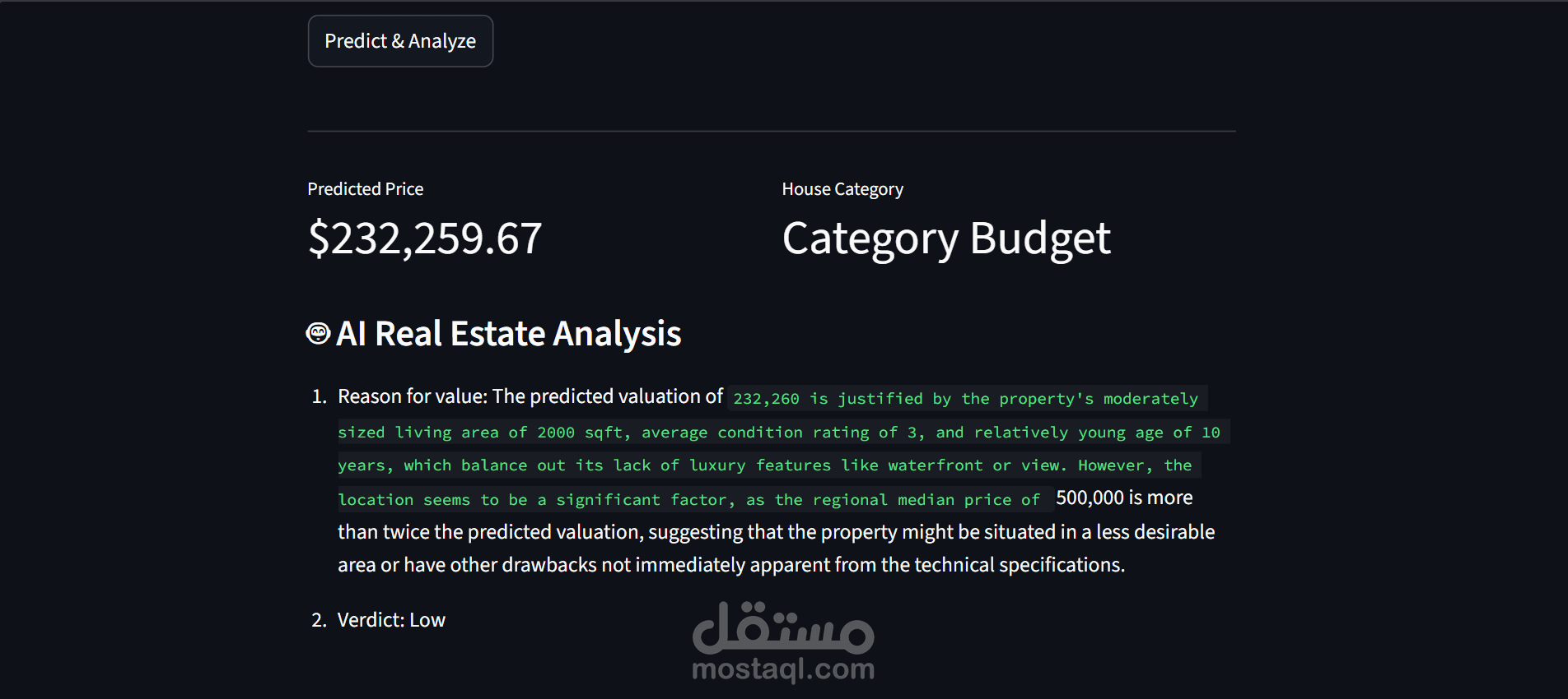 بناء نموذج ذكاء اصطناعي لتقدير القيمة السوقية للعقارات (تحليل، تصنيف، وتوقع)