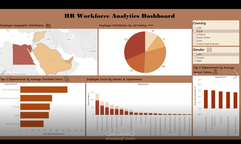 لوحة تحليل القوى العاملة متعددة الدول | Tableau