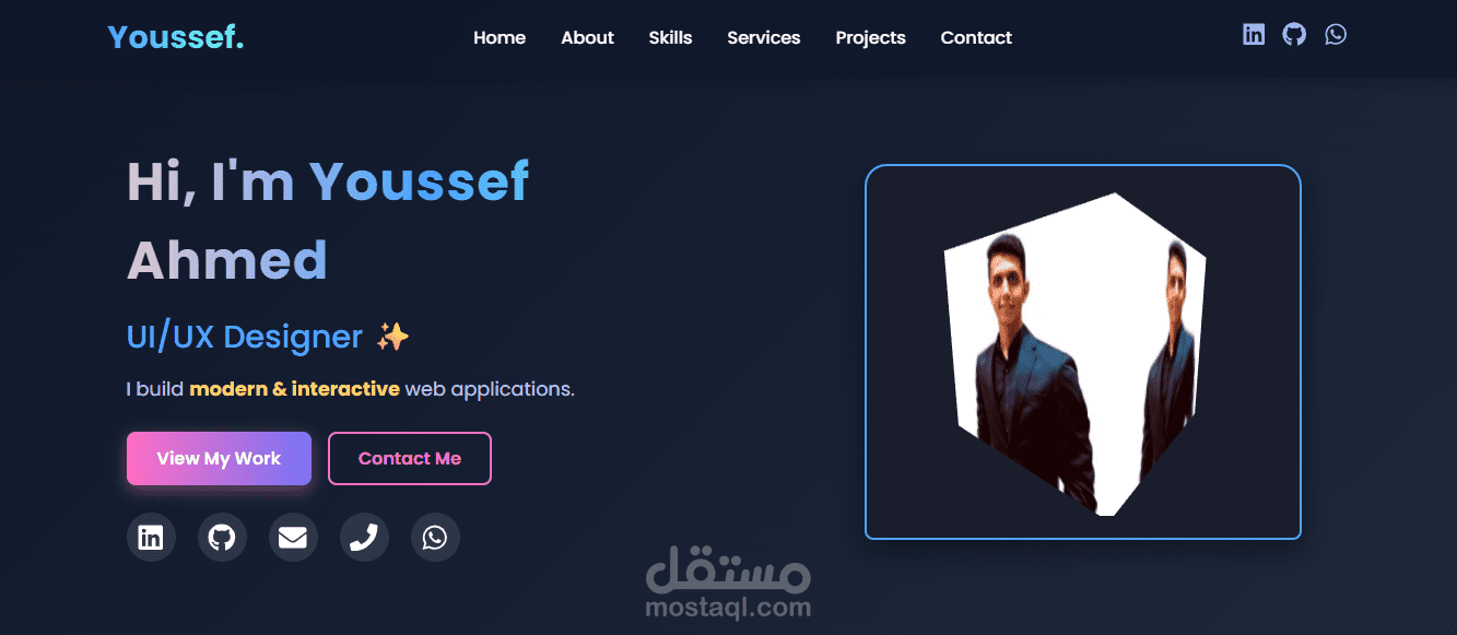 تصميم وتطوير موقع بورتفوليو شخصي احترافي