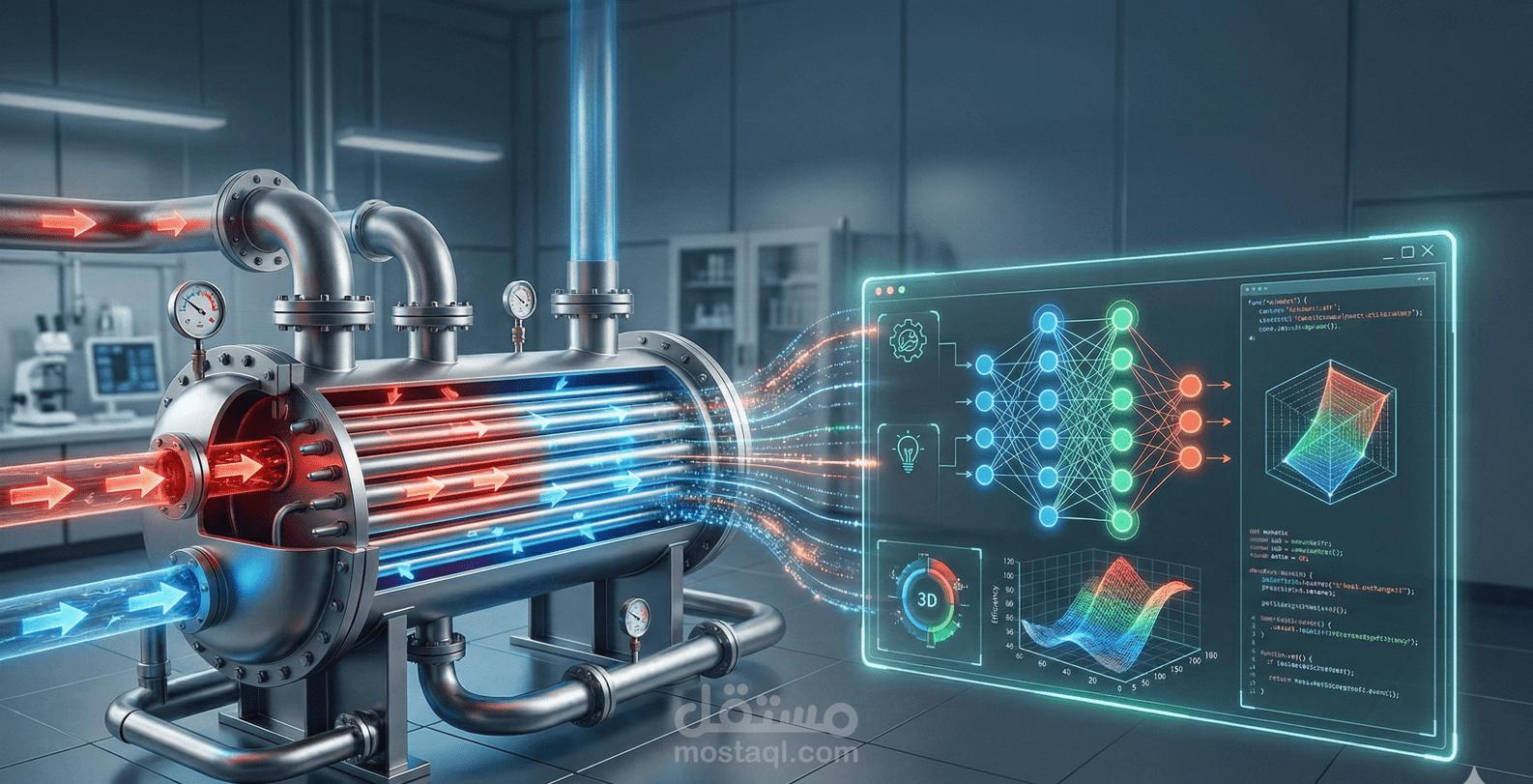 تحسين أداء المبادلات الحرارية باستخدام تقنيات التعلم الآلي