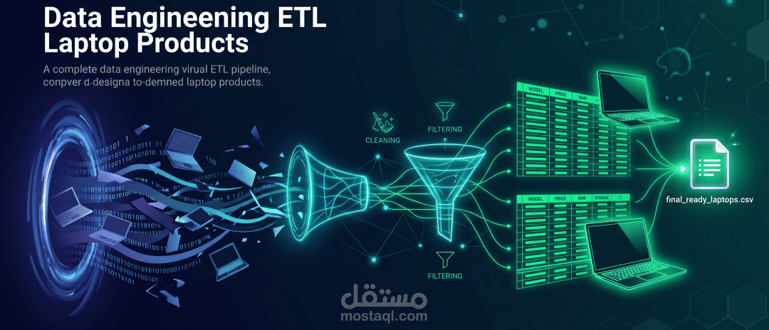 أداة متكاملة لاستخراج وتنظيف وتحليل بيانات اللابتوبات من مواقع التجارة الإلكترونية