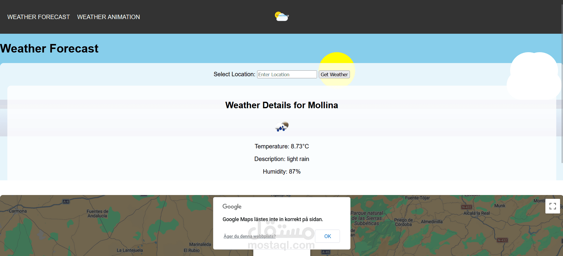 Weather Animation & Forecast Web Application