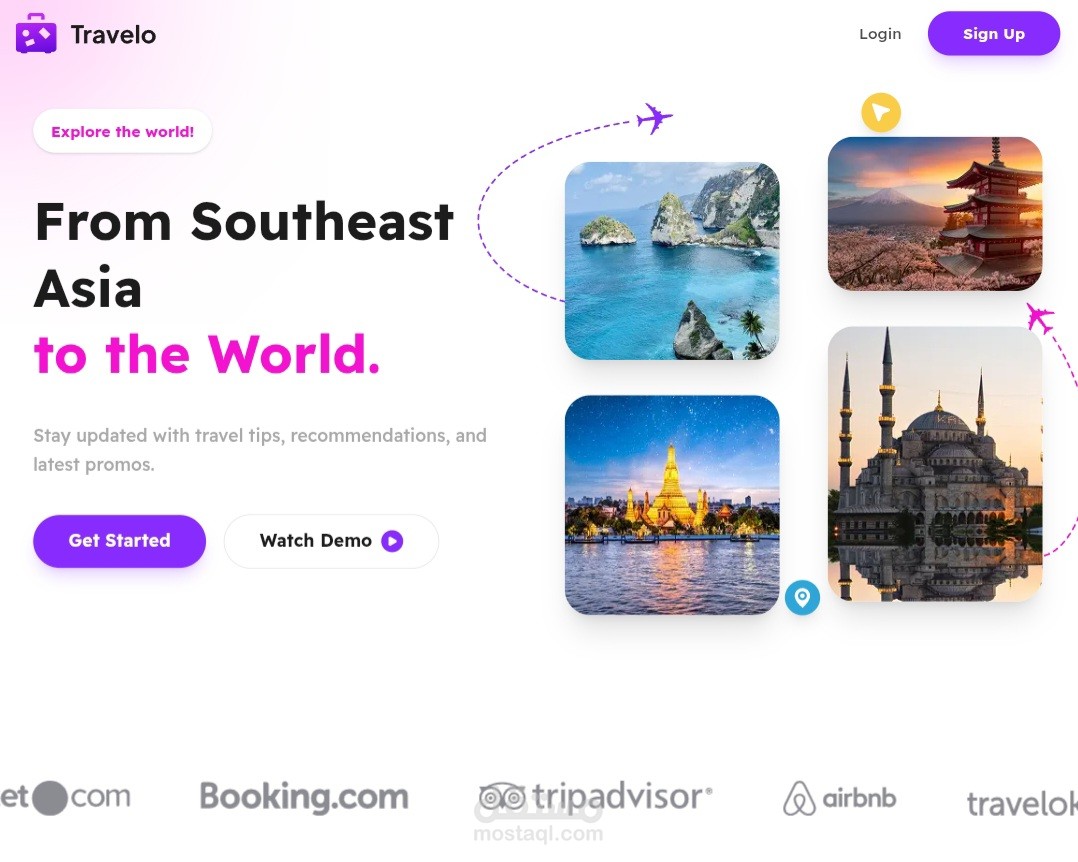 Travelo Landing page
