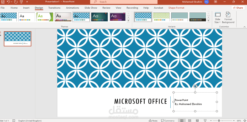 انشاء عرض تقديمي احترافي بواسطه PowerPoint